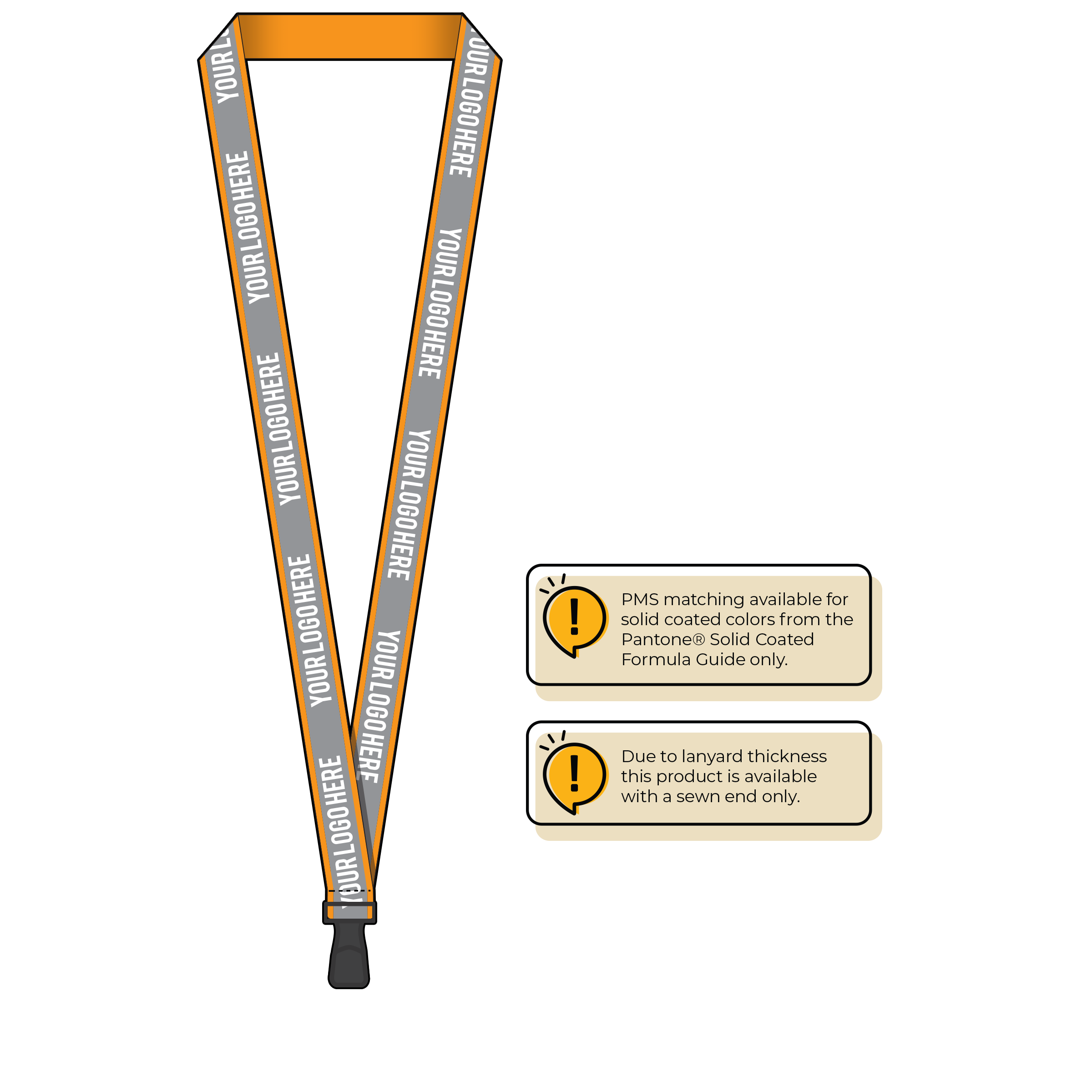 BH0027 | 3/4" Reflective Silkscreen Lanyard