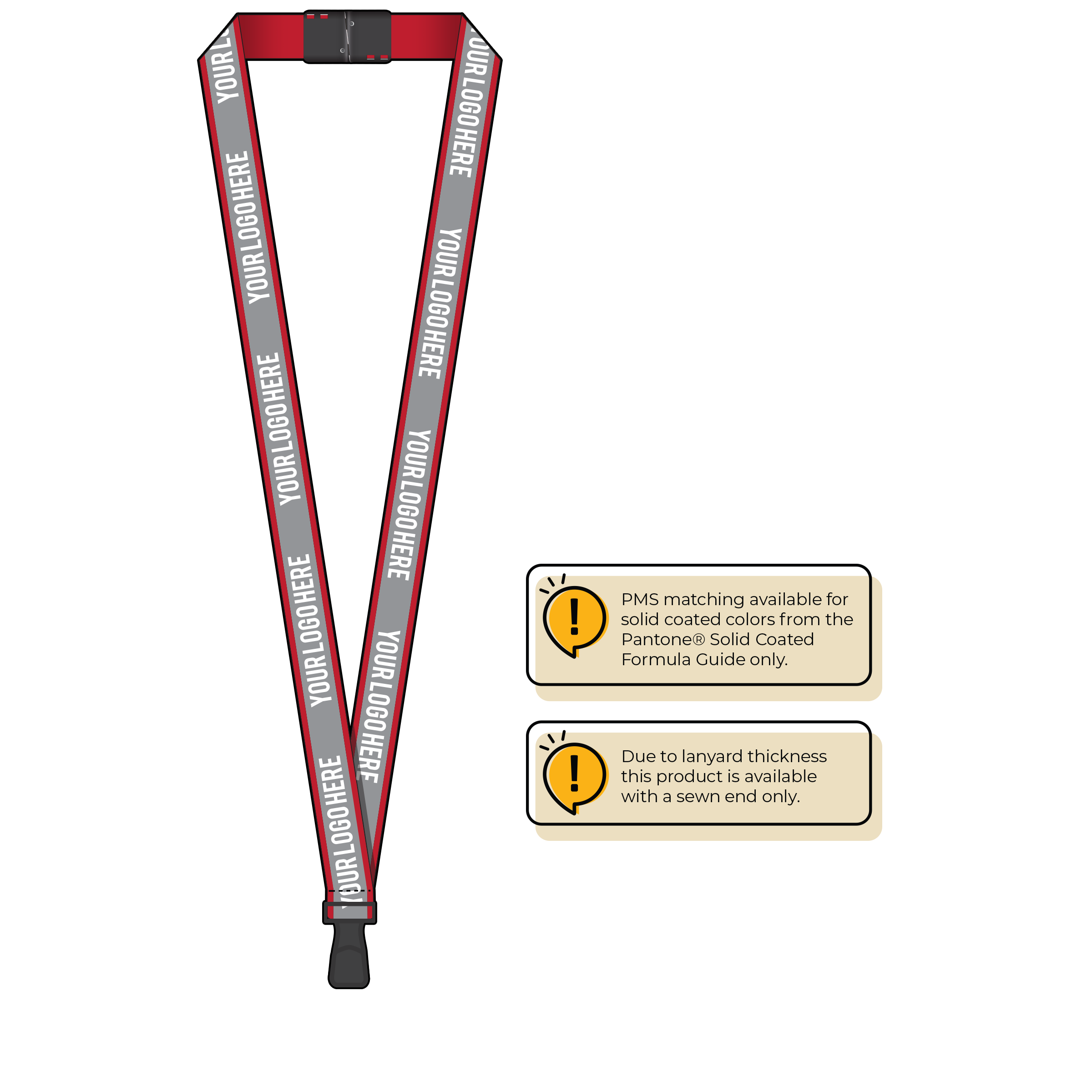 BH0027 | 3/4" Reflective Silkscreen Lanyard