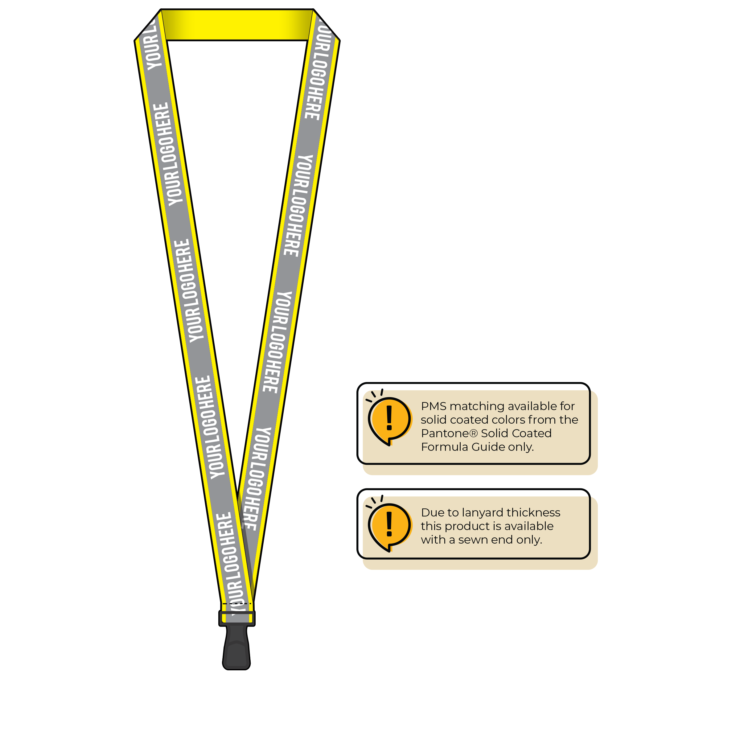 BH0027 | 3/4" Reflective Silkscreen Lanyard