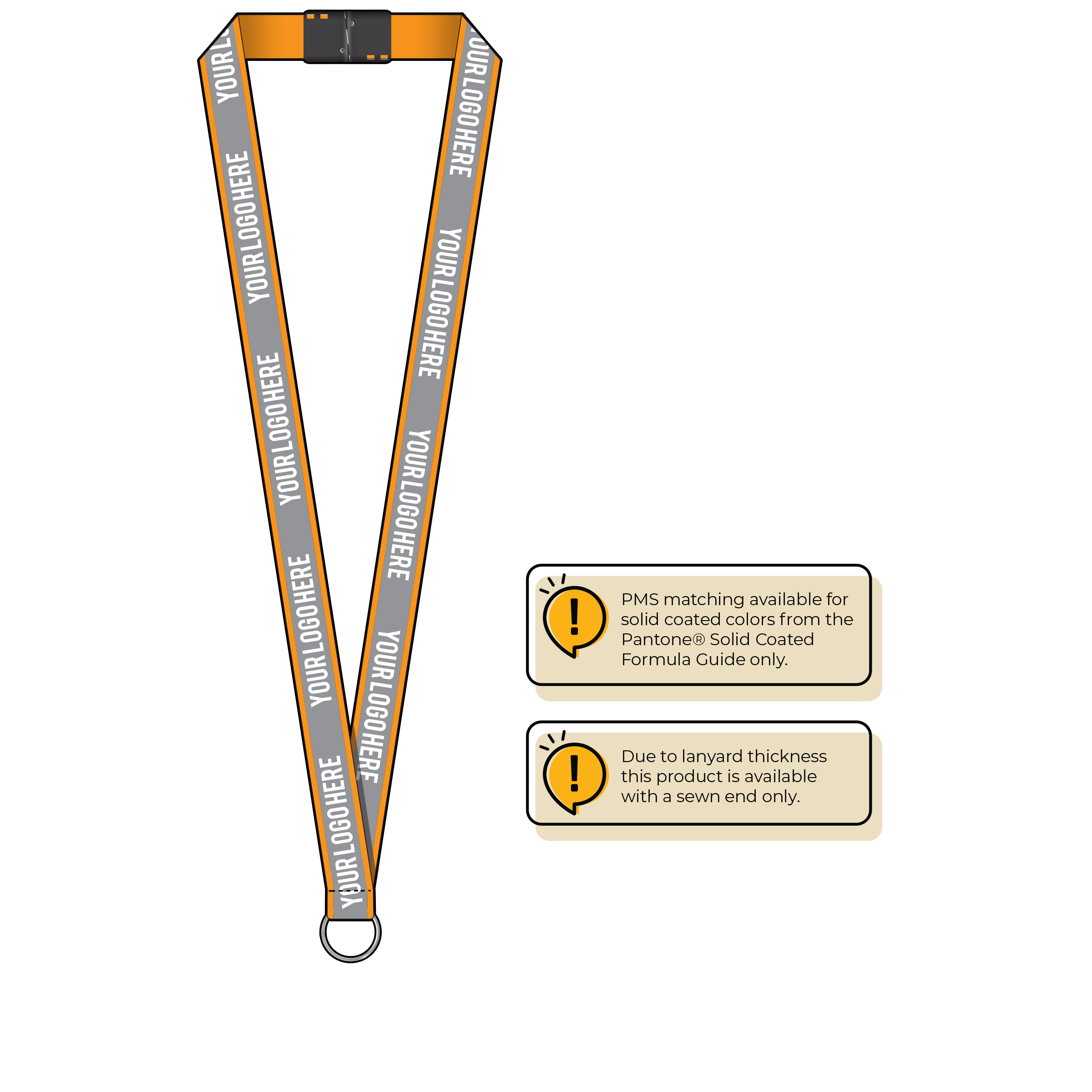 BH0027 | 3/4" Reflective Silkscreen Lanyard