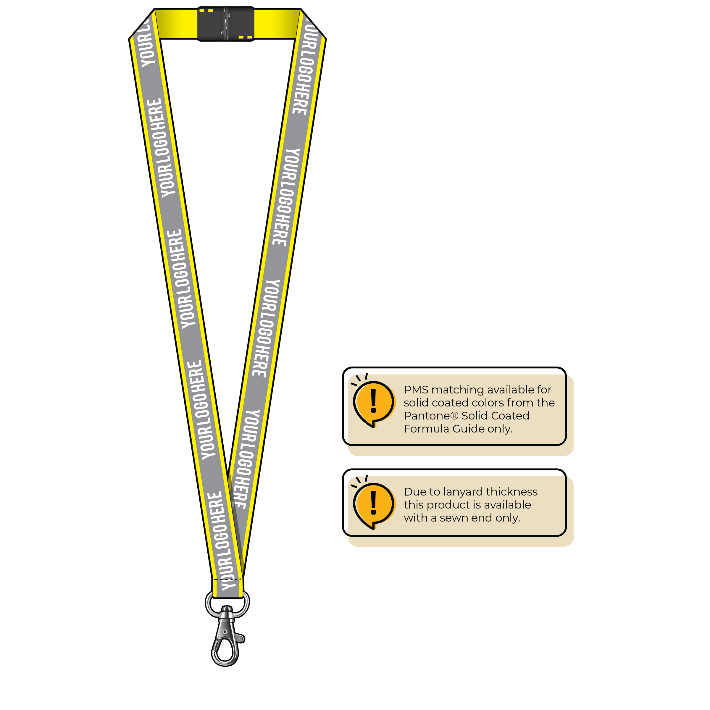 BH0027 | 3/4" Reflective Silkscreen Lanyard