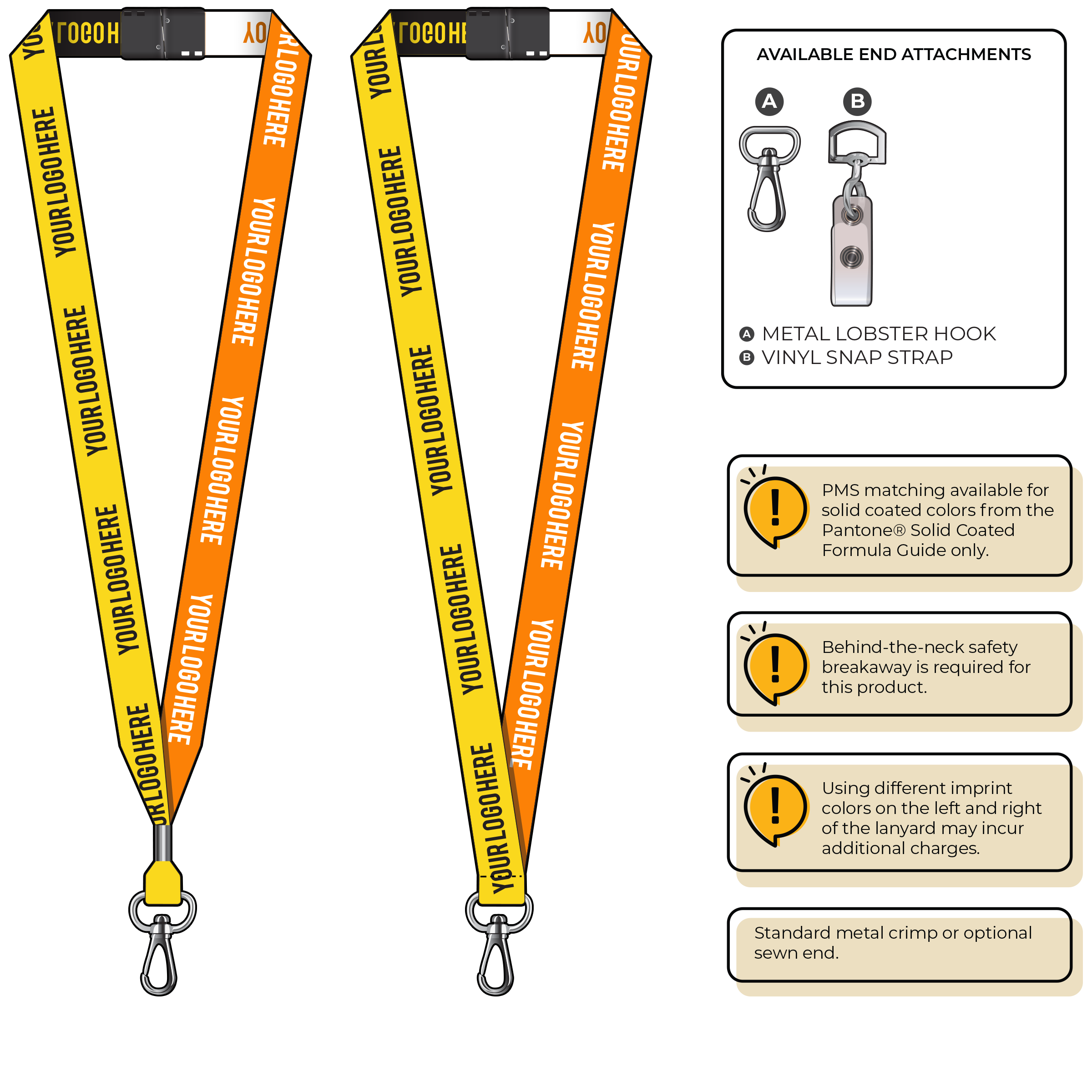 BH0045 | 3/4" Two Tone Woven Lanyards :: NON-STANDARD END ATTACHMENTS