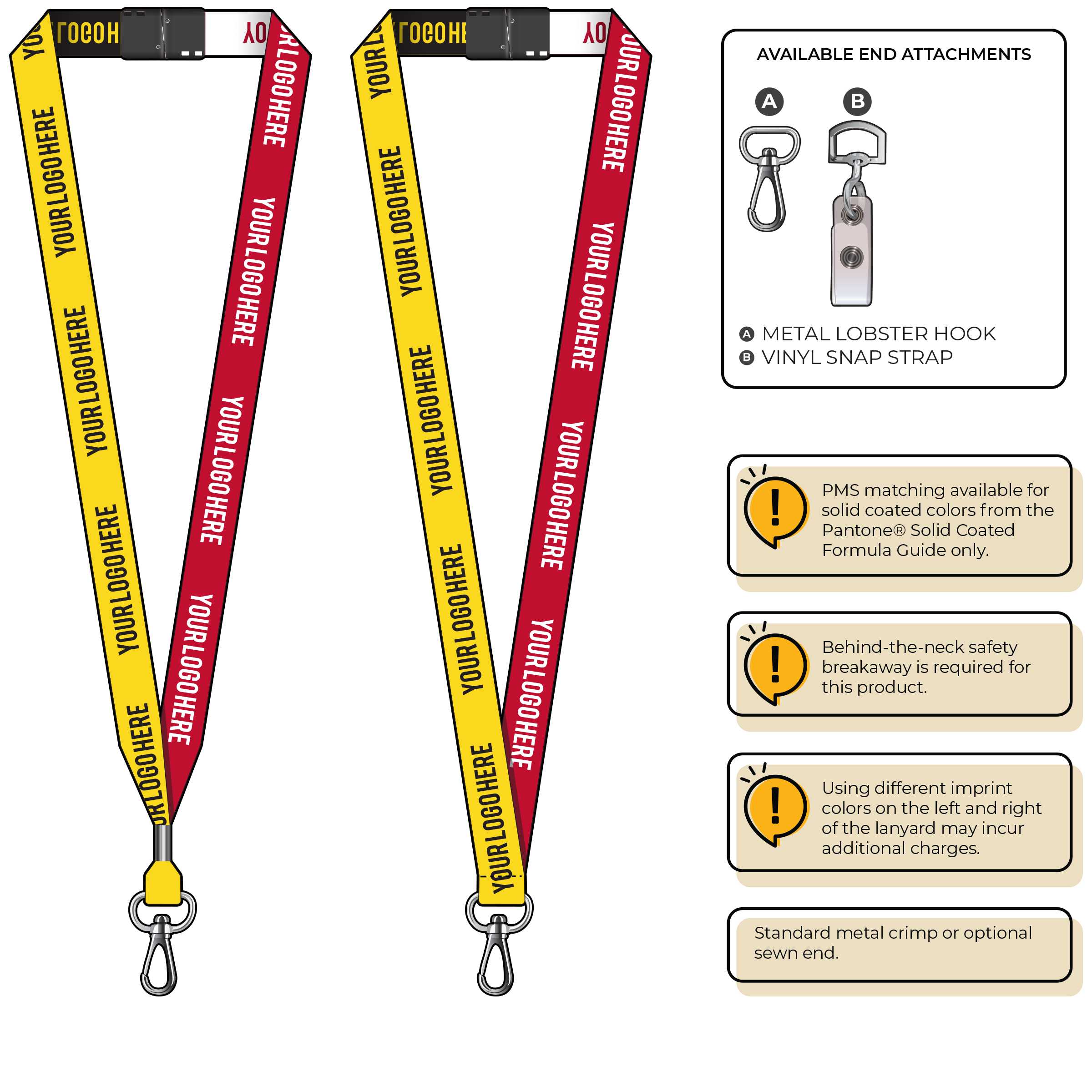 BH0045 | 3/4" Two Tone Woven Lanyards :: NON-STANDARD END ATTACHMENTS