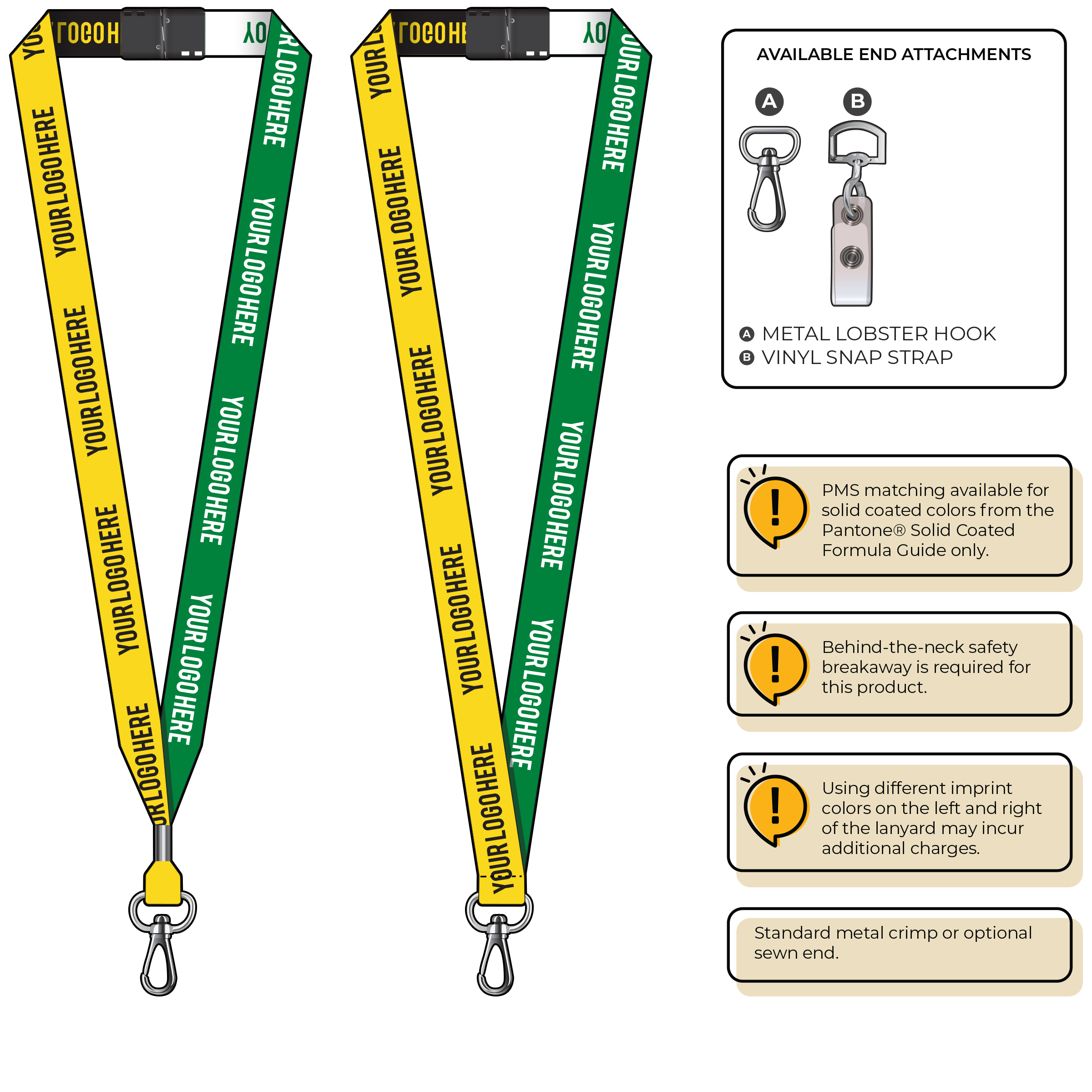 BH0045 | 3/4" Two Tone Woven Lanyards :: NON-STANDARD END ATTACHMENTS
