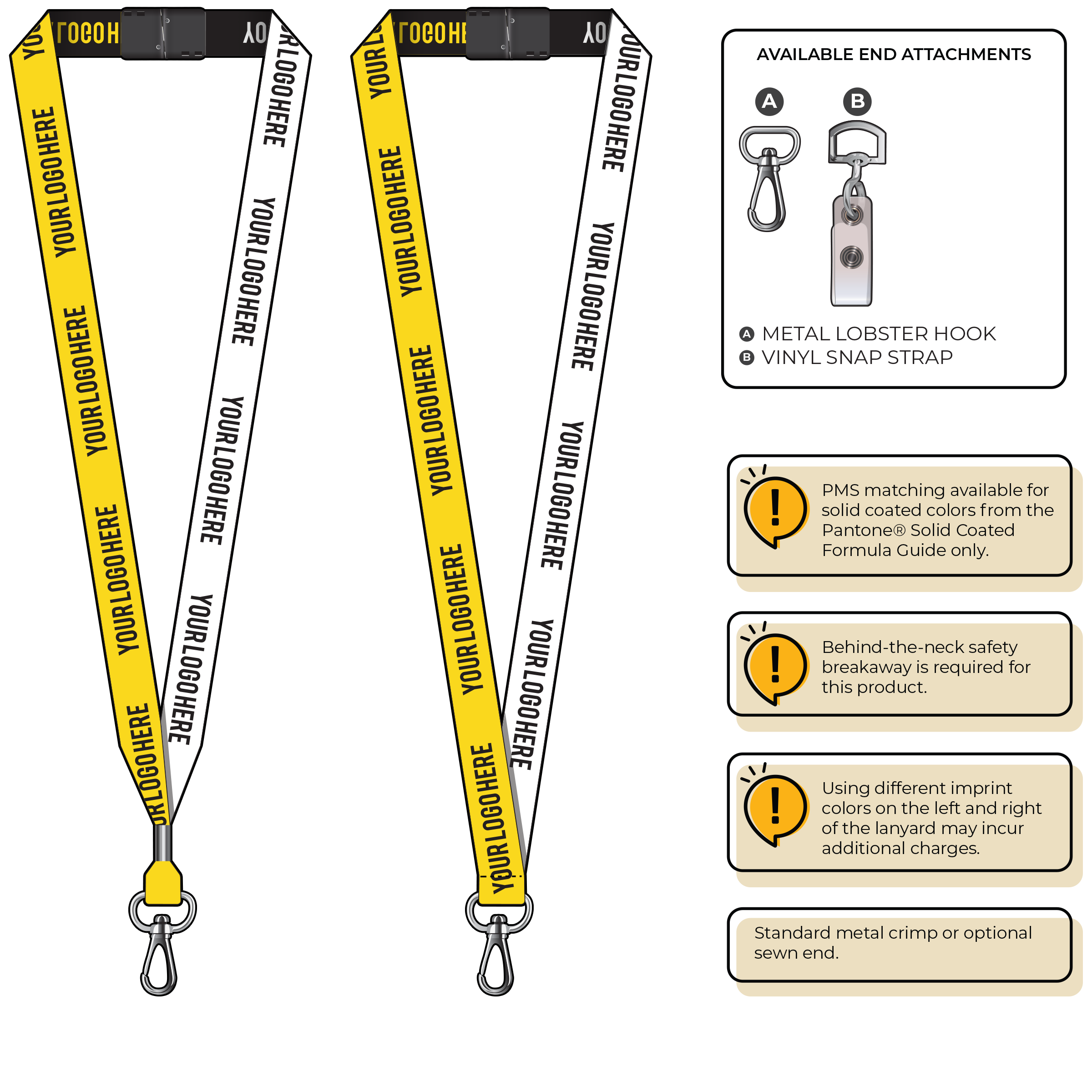 BH0045 | 3/4" Two Tone Woven Lanyards :: NON-STANDARD END ATTACHMENTS