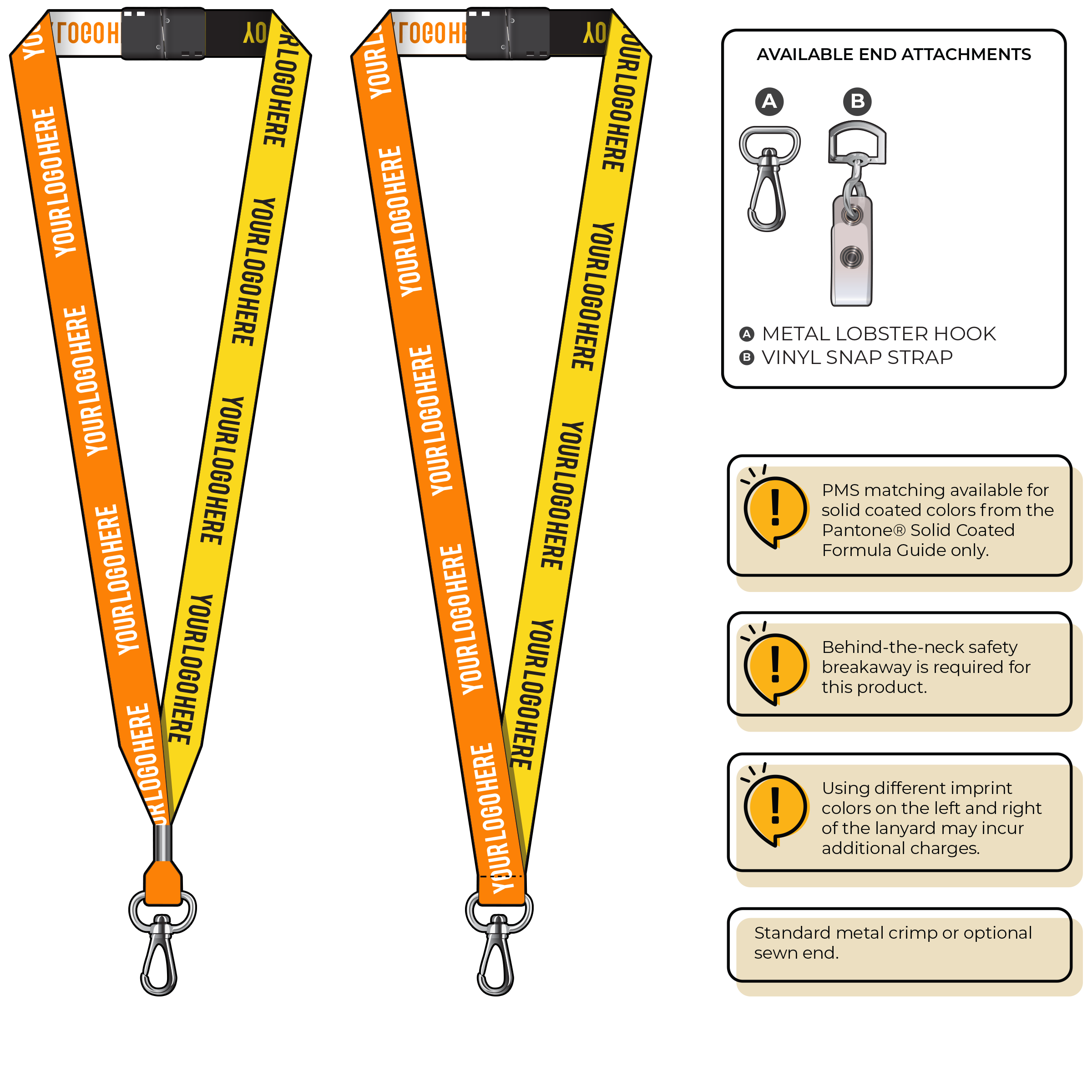 BH0045 | 3/4" Two Tone Woven Lanyards :: NON-STANDARD END ATTACHMENTS