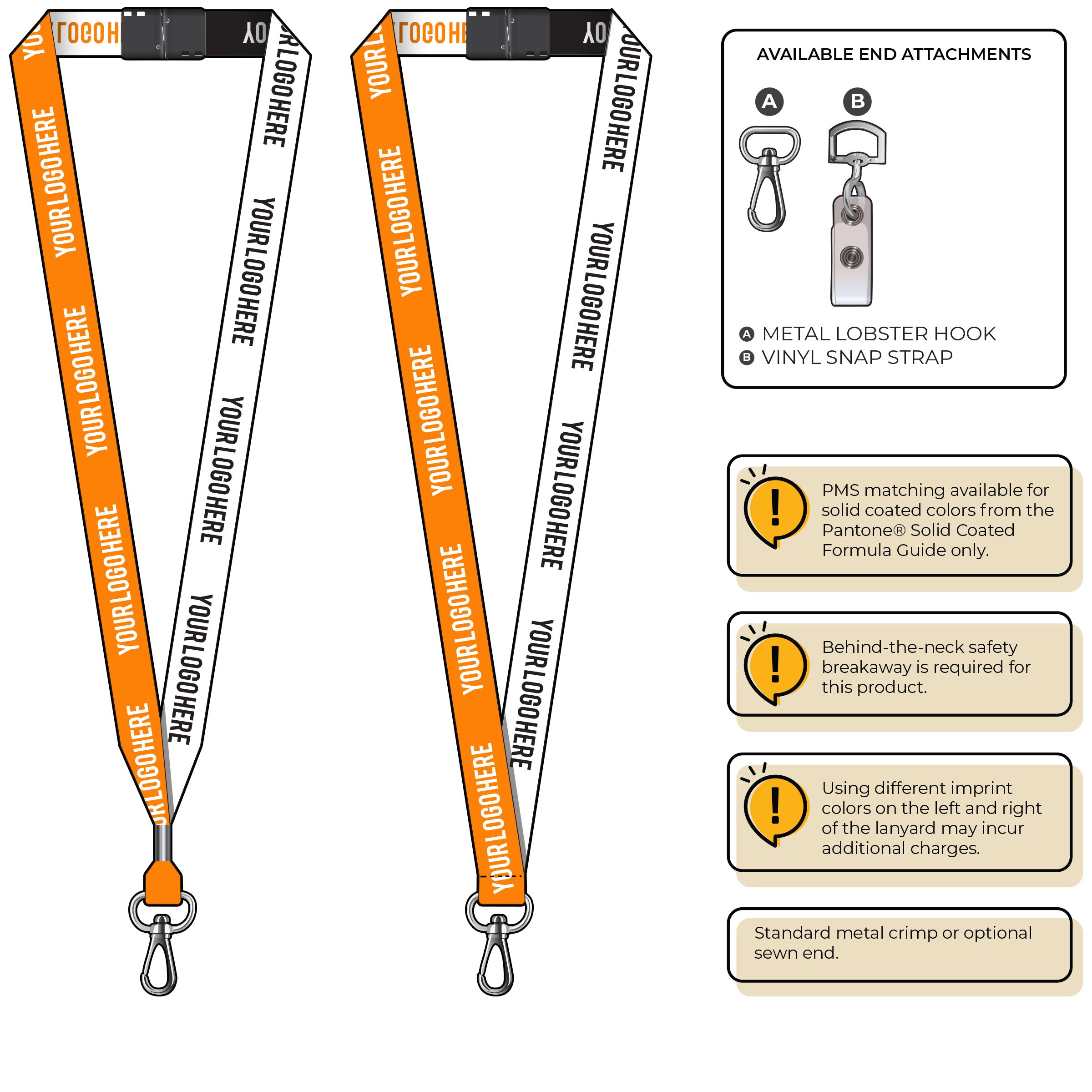 BH0045 | 3/4" Two Tone Woven Lanyards :: NON-STANDARD END ATTACHMENTS