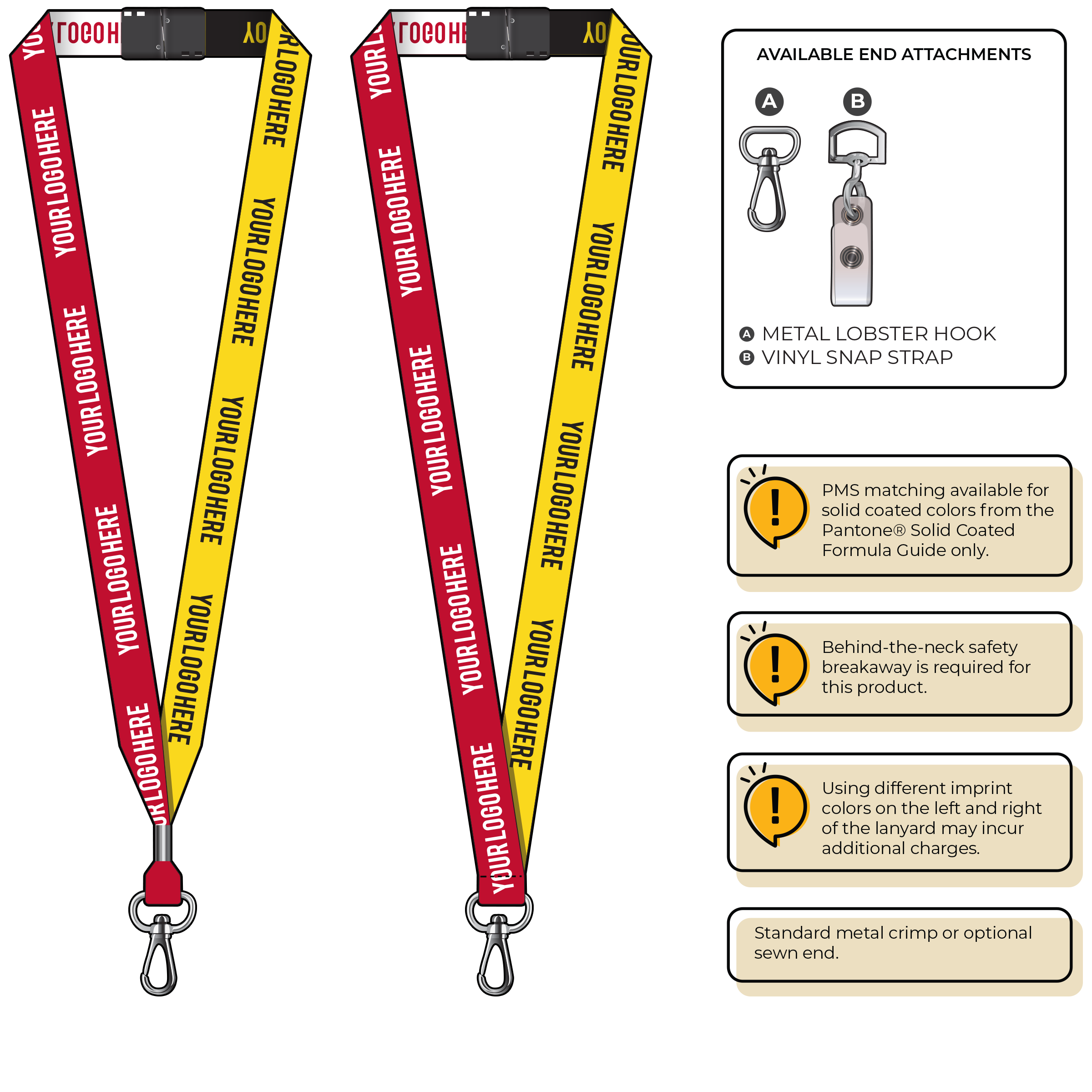 BH0045 | 3/4" Two Tone Woven Lanyards :: NON-STANDARD END ATTACHMENTS
