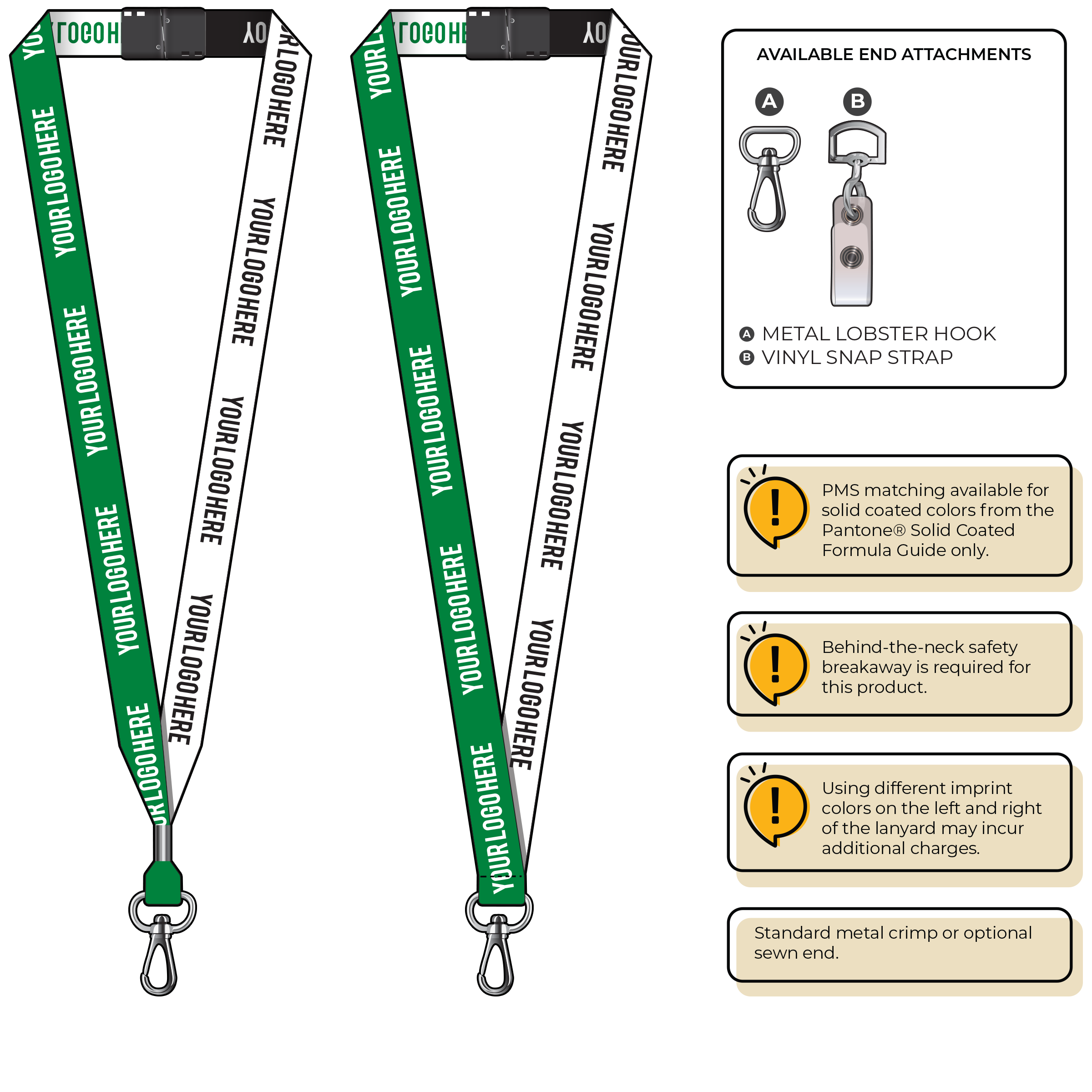 BH0045 | 3/4" Two Tone Woven Lanyards :: NON-STANDARD END ATTACHMENTS