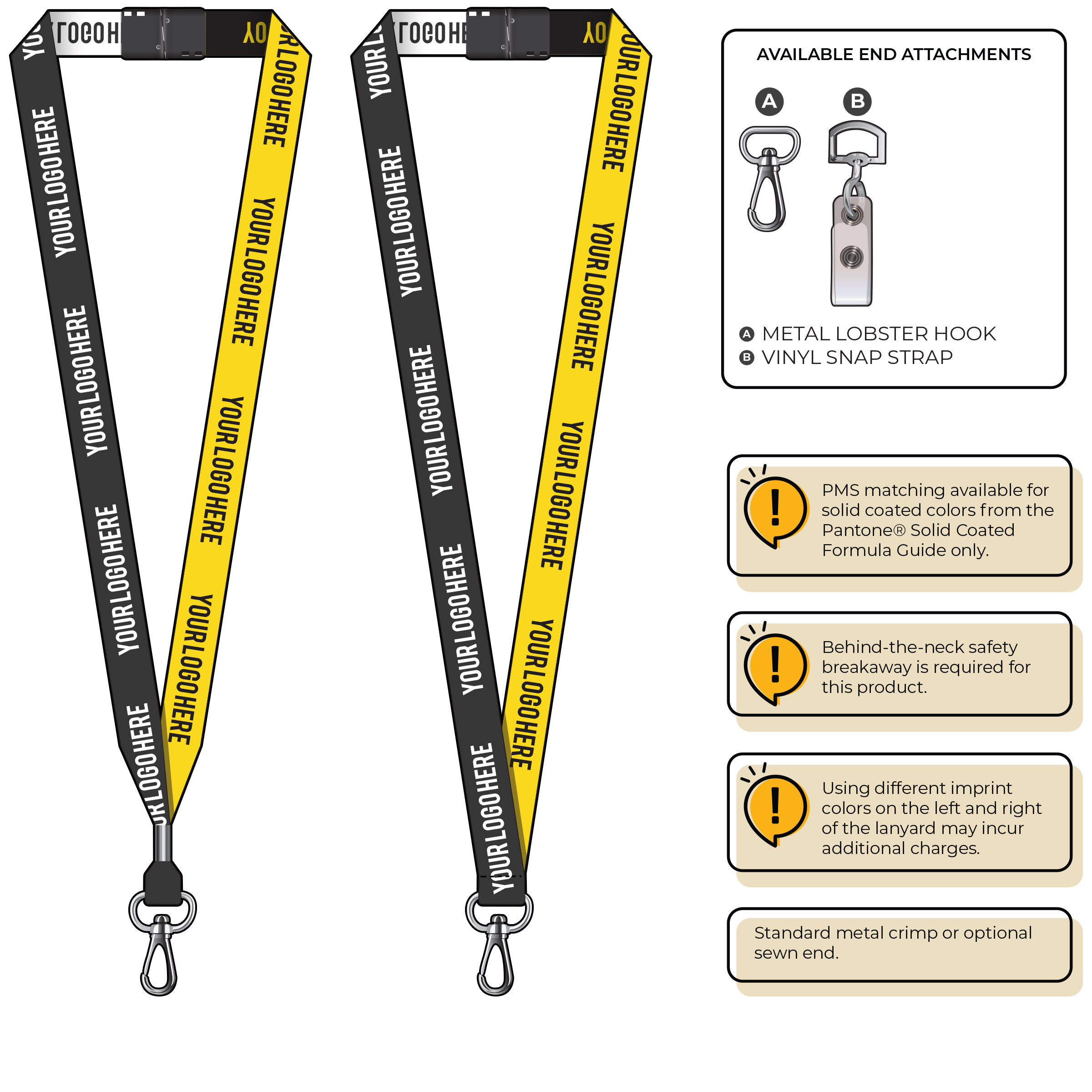 BH0045 | 3/4" Two Tone Woven Lanyards :: NON-STANDARD END ATTACHMENTS