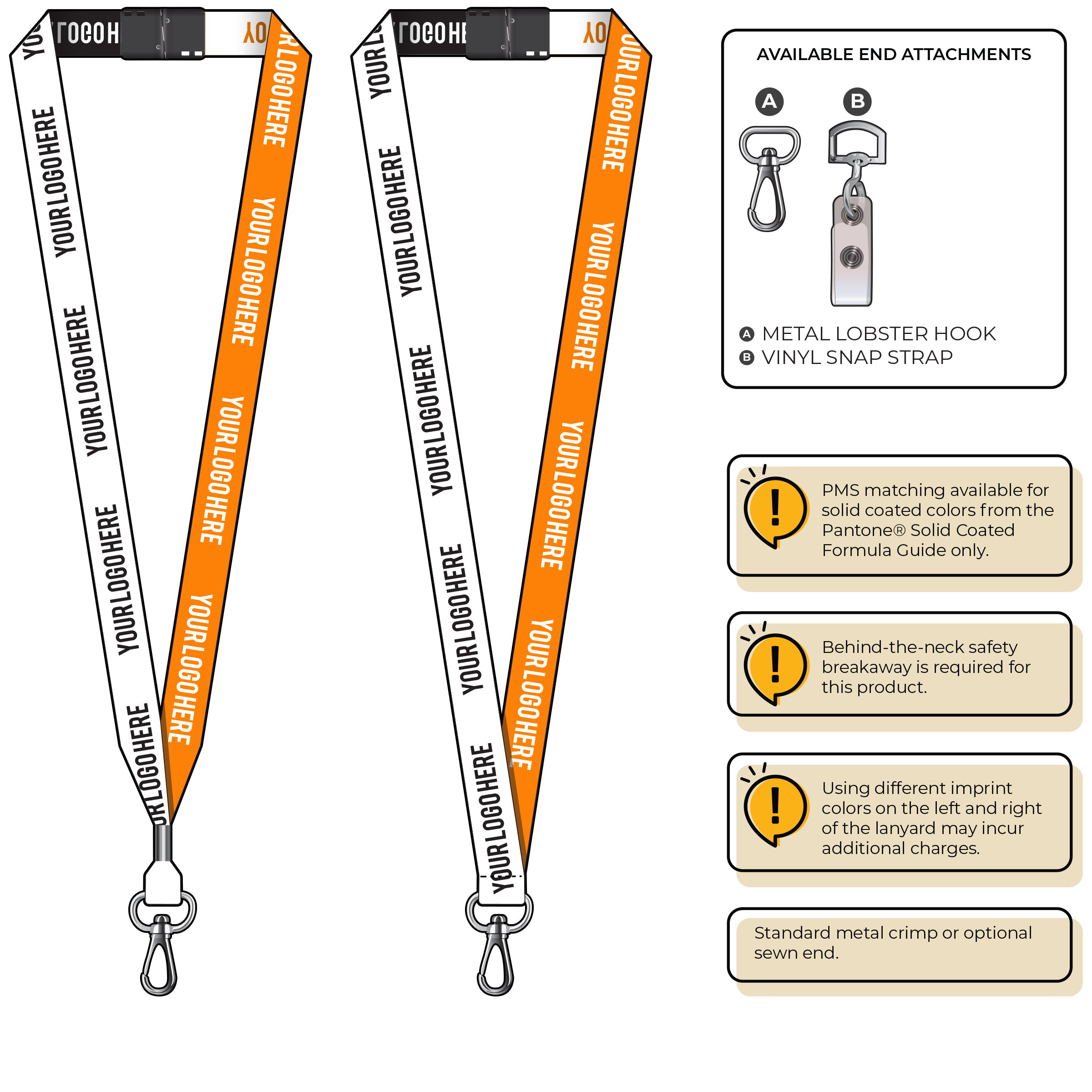 BH0045 | 3/4" Two Tone Woven Lanyards :: NON-STANDARD END ATTACHMENTS