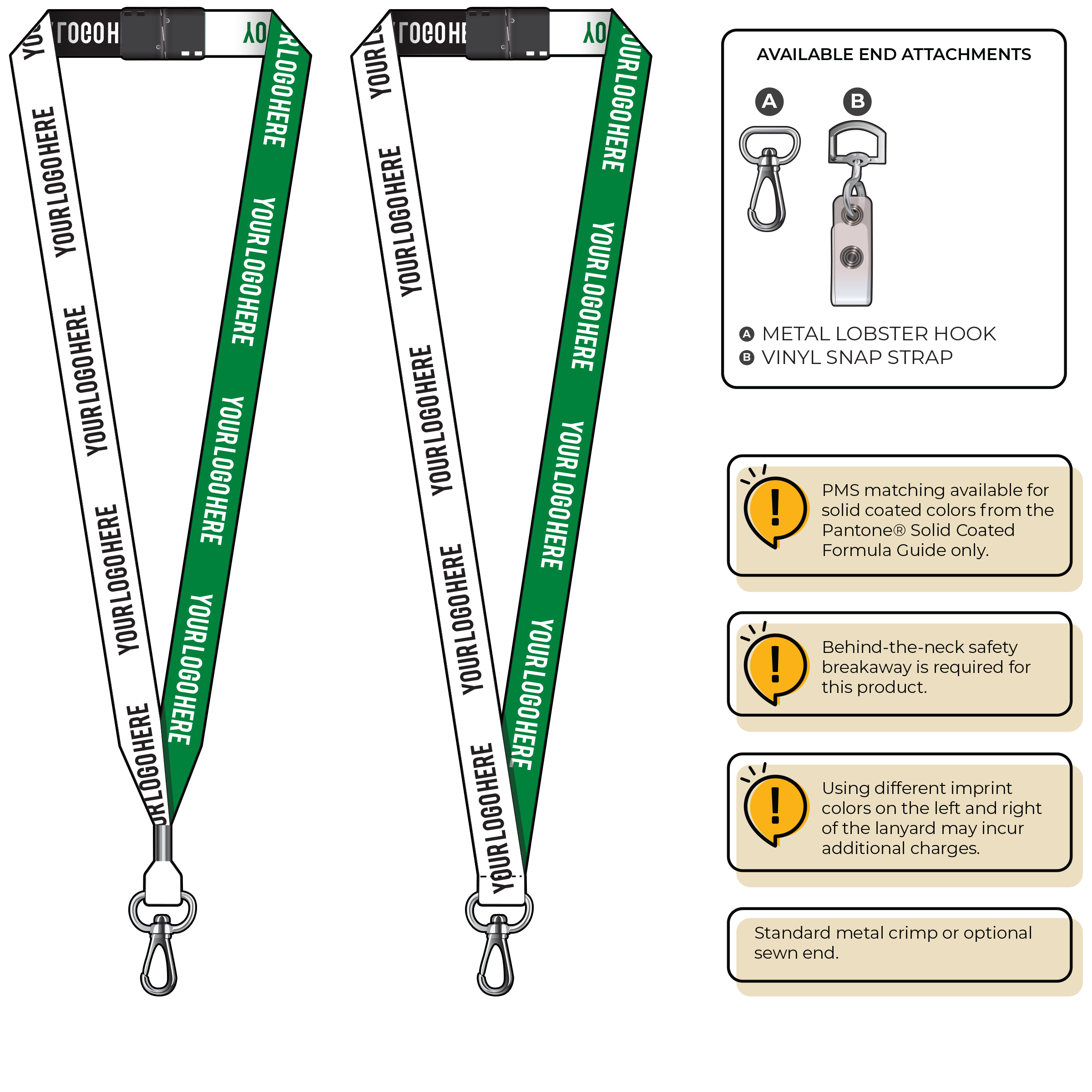 BH0045 | 3/4" Two Tone Woven Lanyards :: NON-STANDARD END ATTACHMENTS