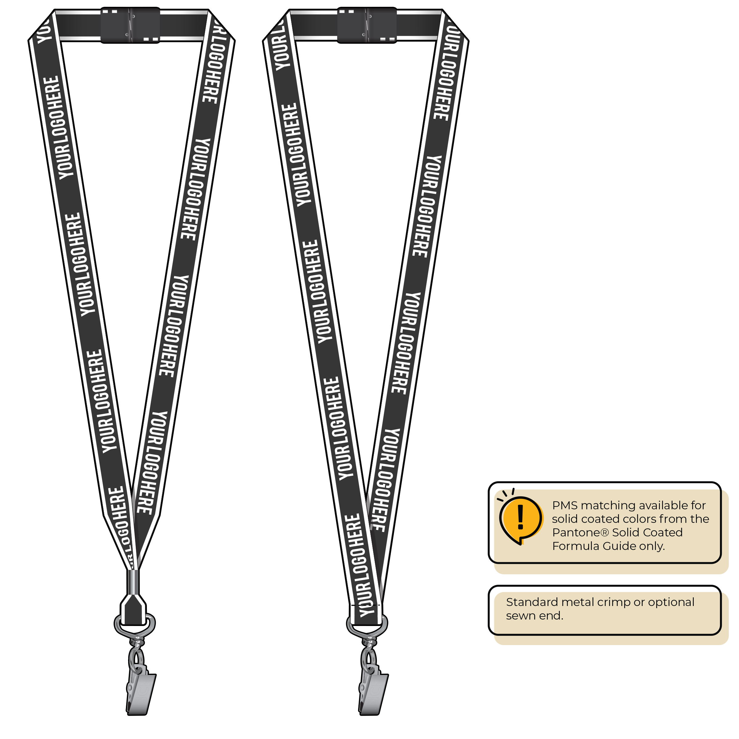 BHW013 | 3/4" White Border Silkscreen Lanyards