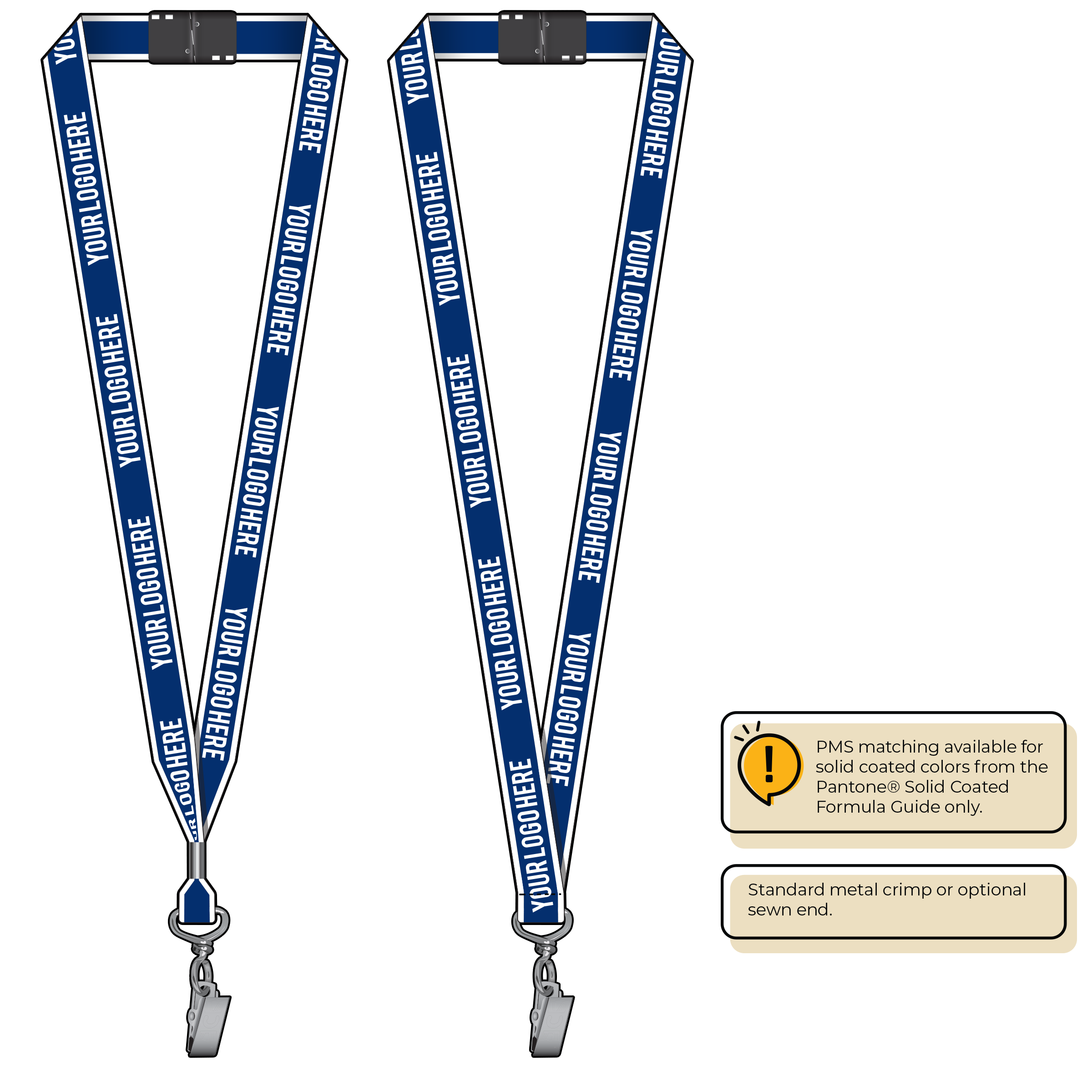 BHW013 | 3/4" White Border Silkscreen Lanyards
