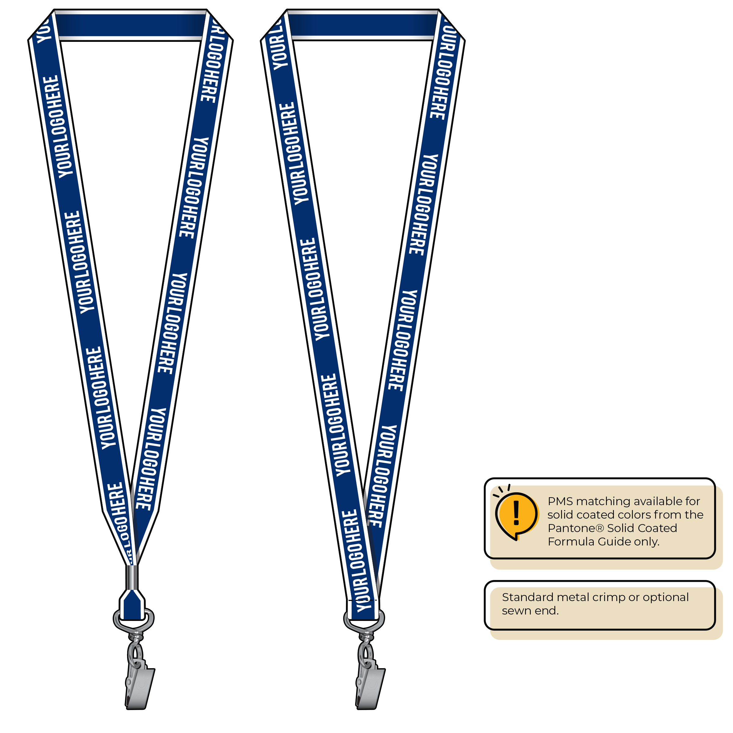 BHW013 | 3/4" White Border Silkscreen Lanyards