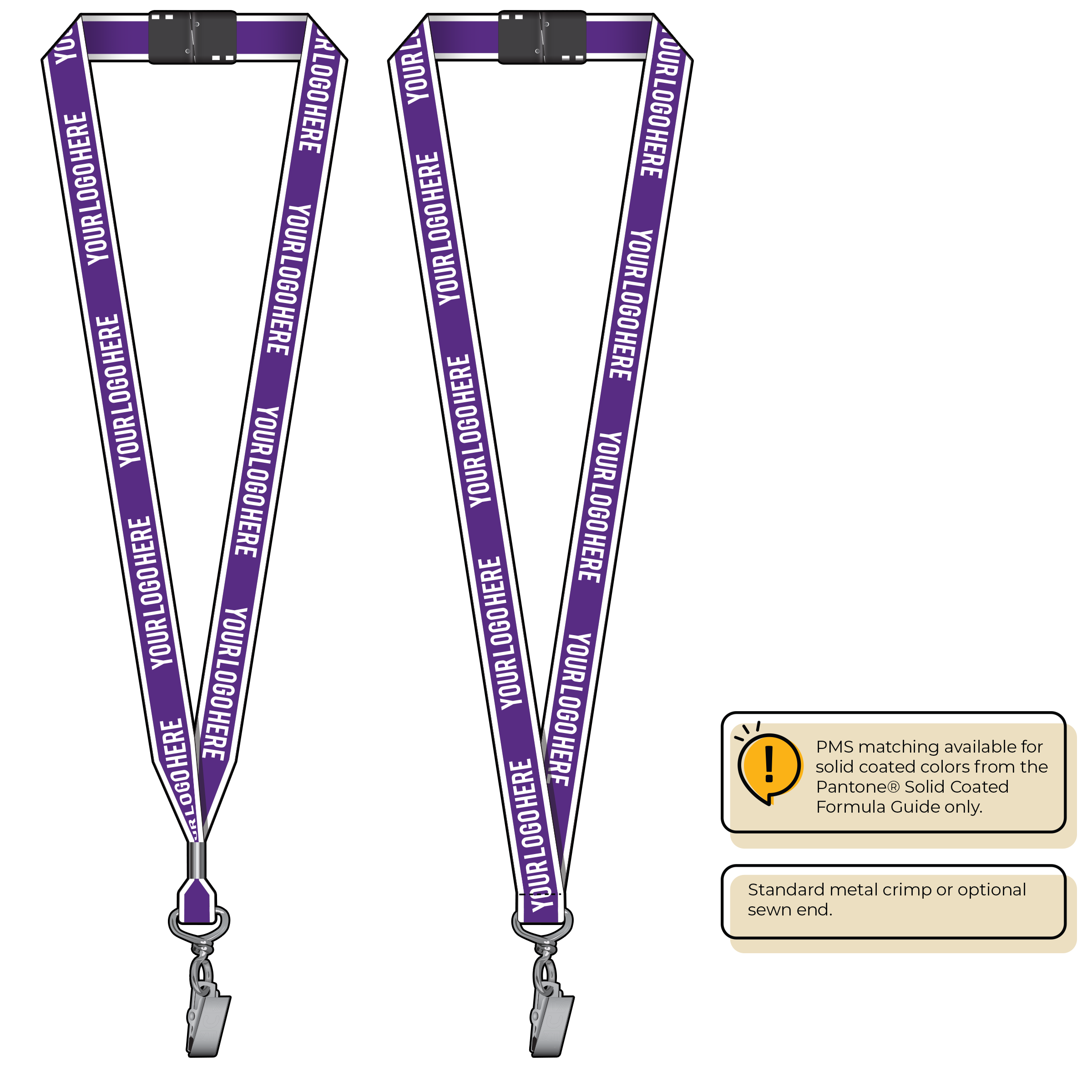 BHW013 | 3/4" White Border Silkscreen Lanyards