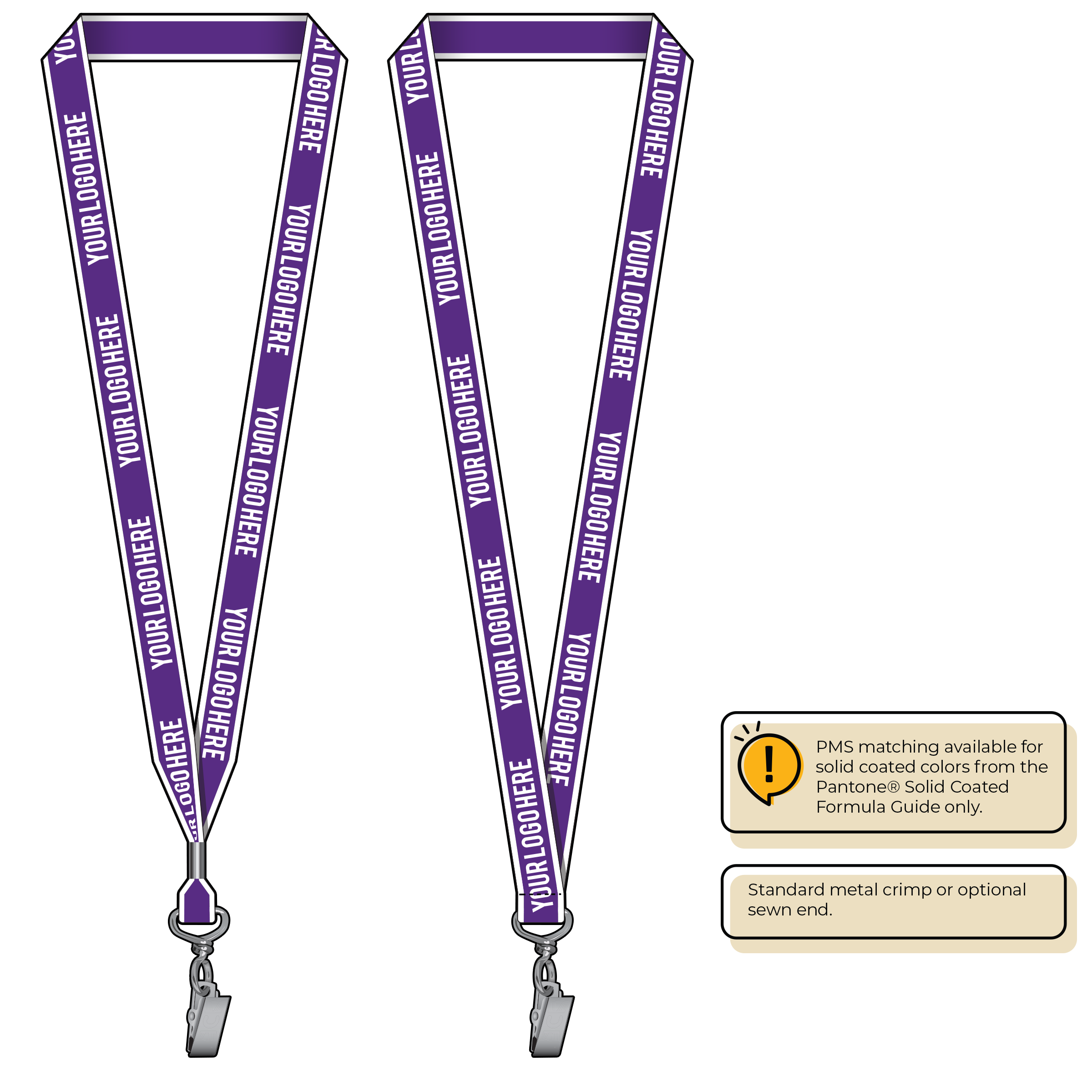 BHW013 | 3/4" White Border Silkscreen Lanyards