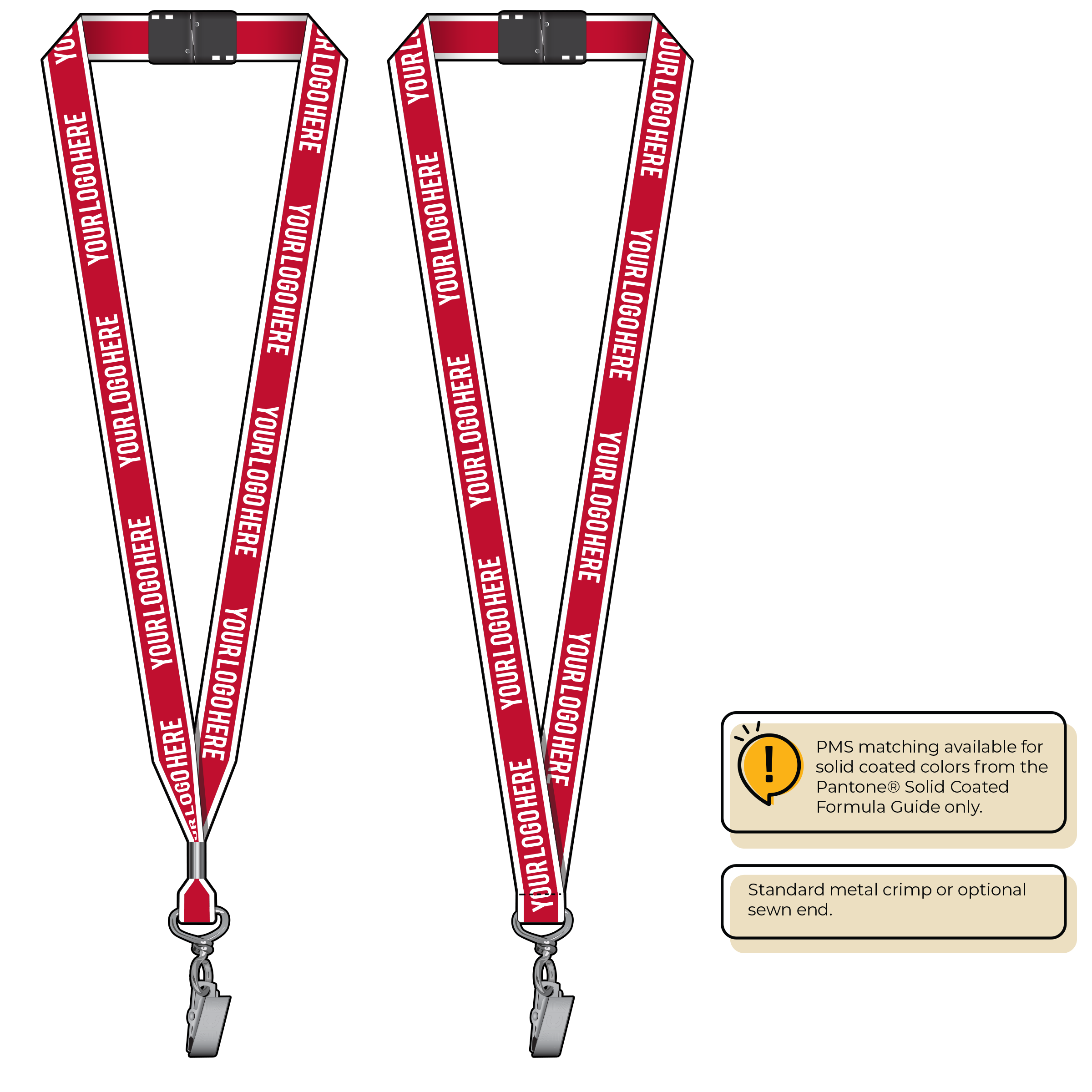 BHW013 | 3/4" White Border Silkscreen Lanyards