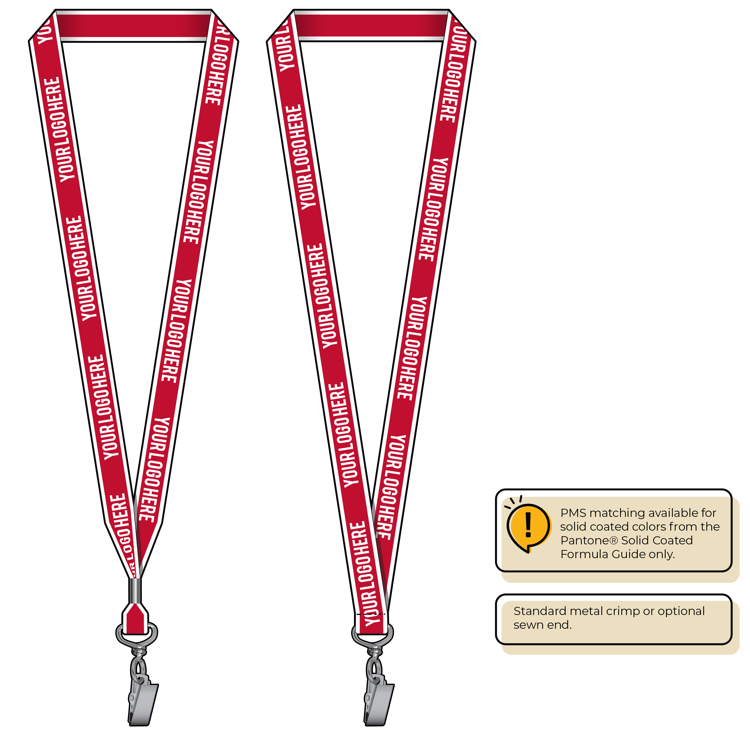 BHW013 | 3/4" White Border Silkscreen Lanyards