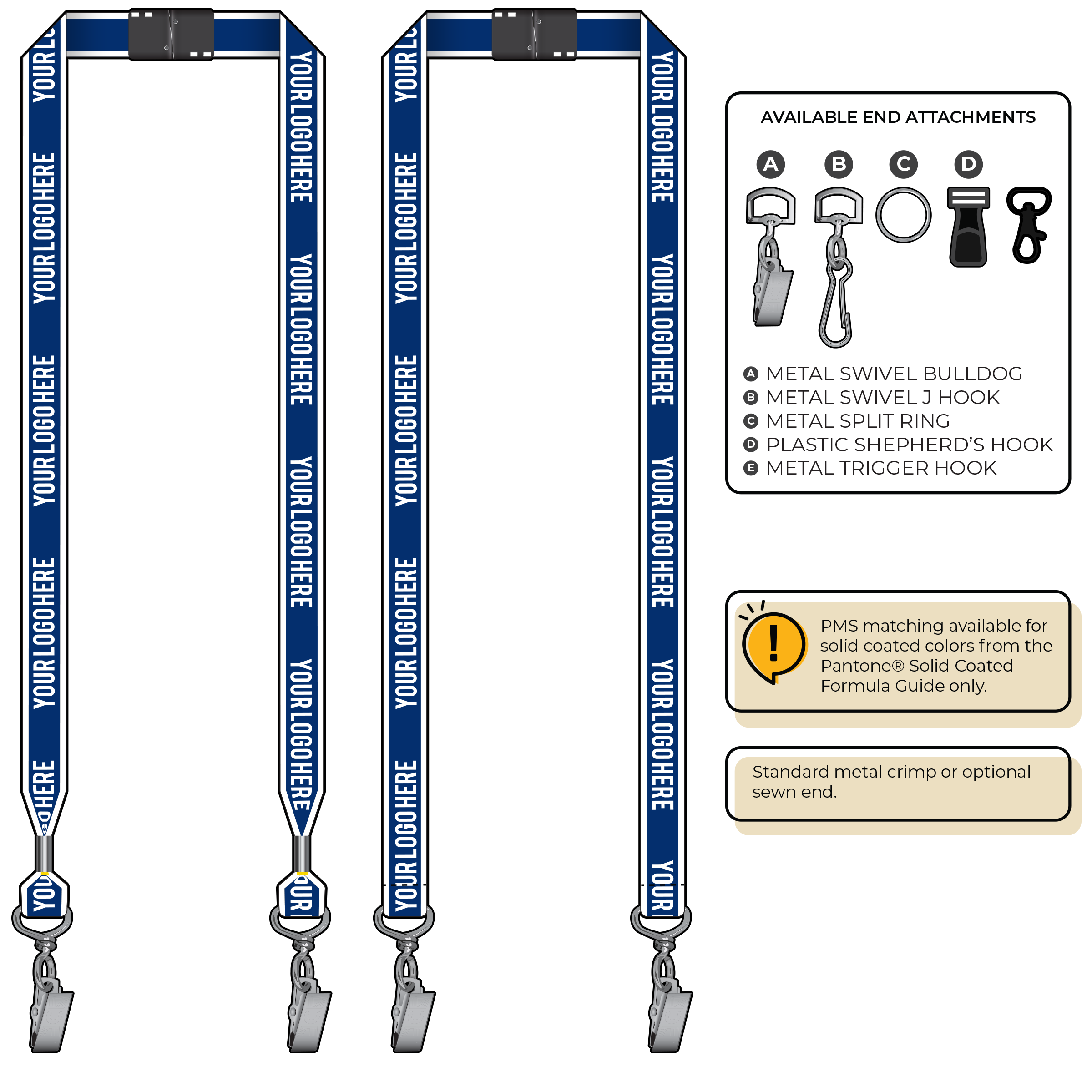 BHW013 | 3/4" White Border Silkscreen Lanyards