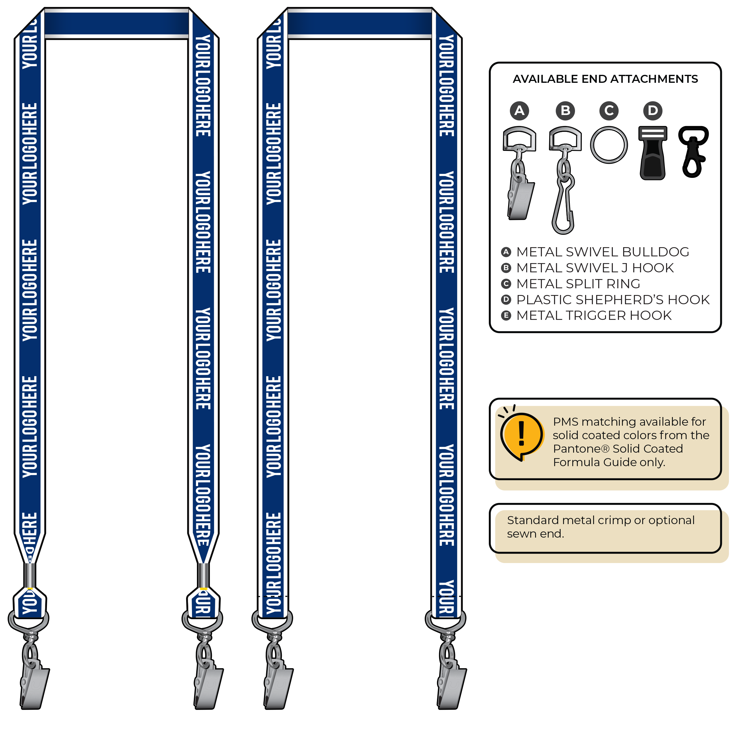 BHW013 | 3/4" White Border Silkscreen Lanyards