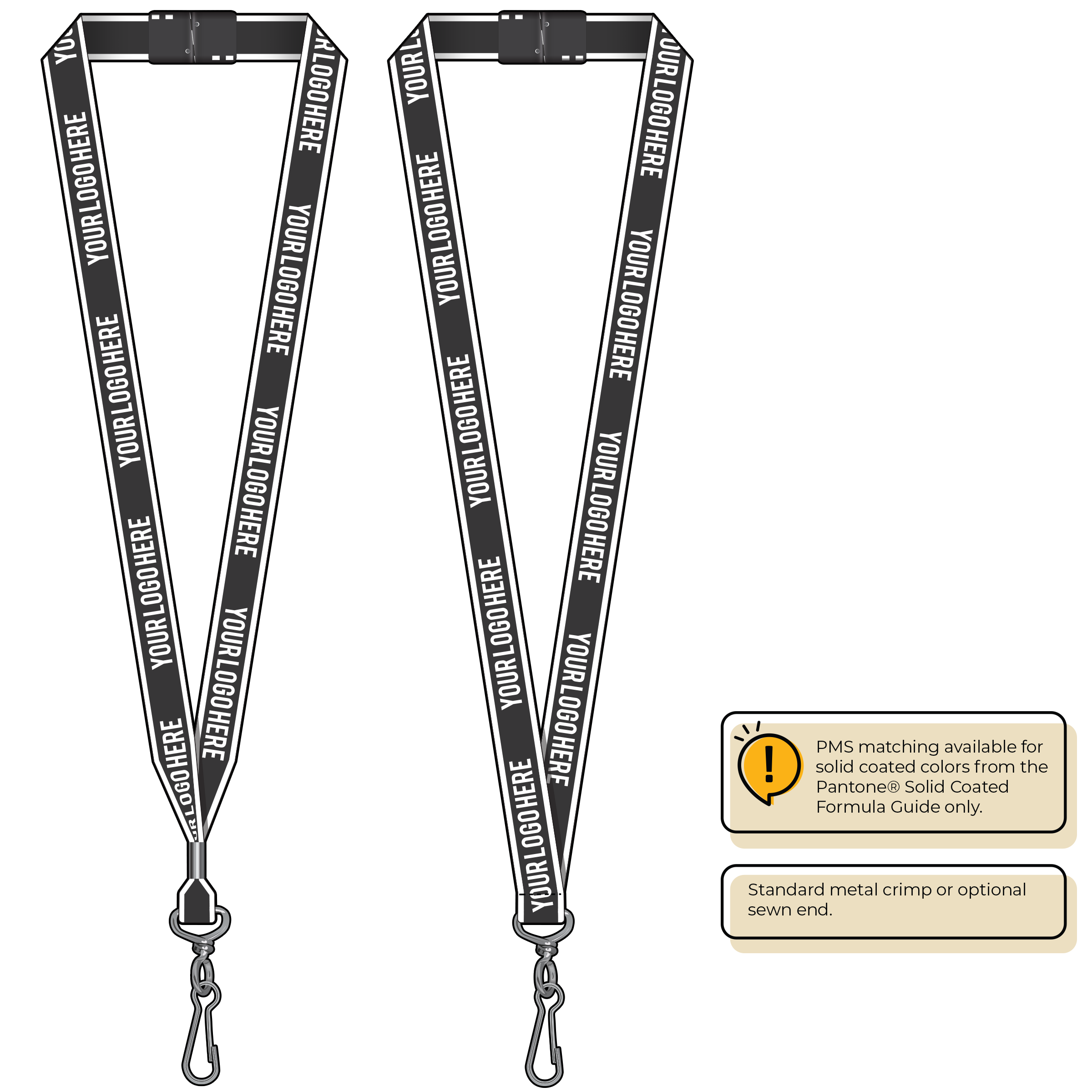 BHW013 | 3/4" White Border Silkscreen Lanyards