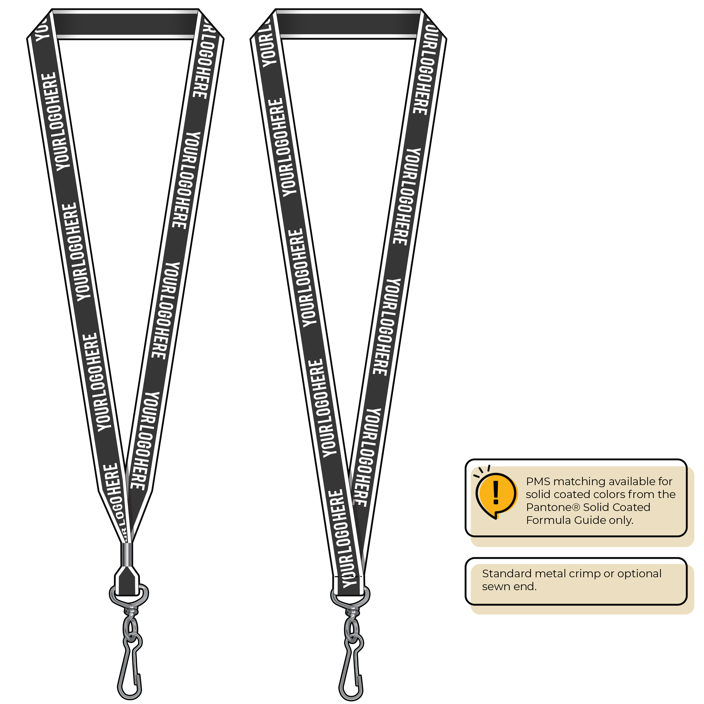 BHW013 | 3/4" White Border Silkscreen Lanyards