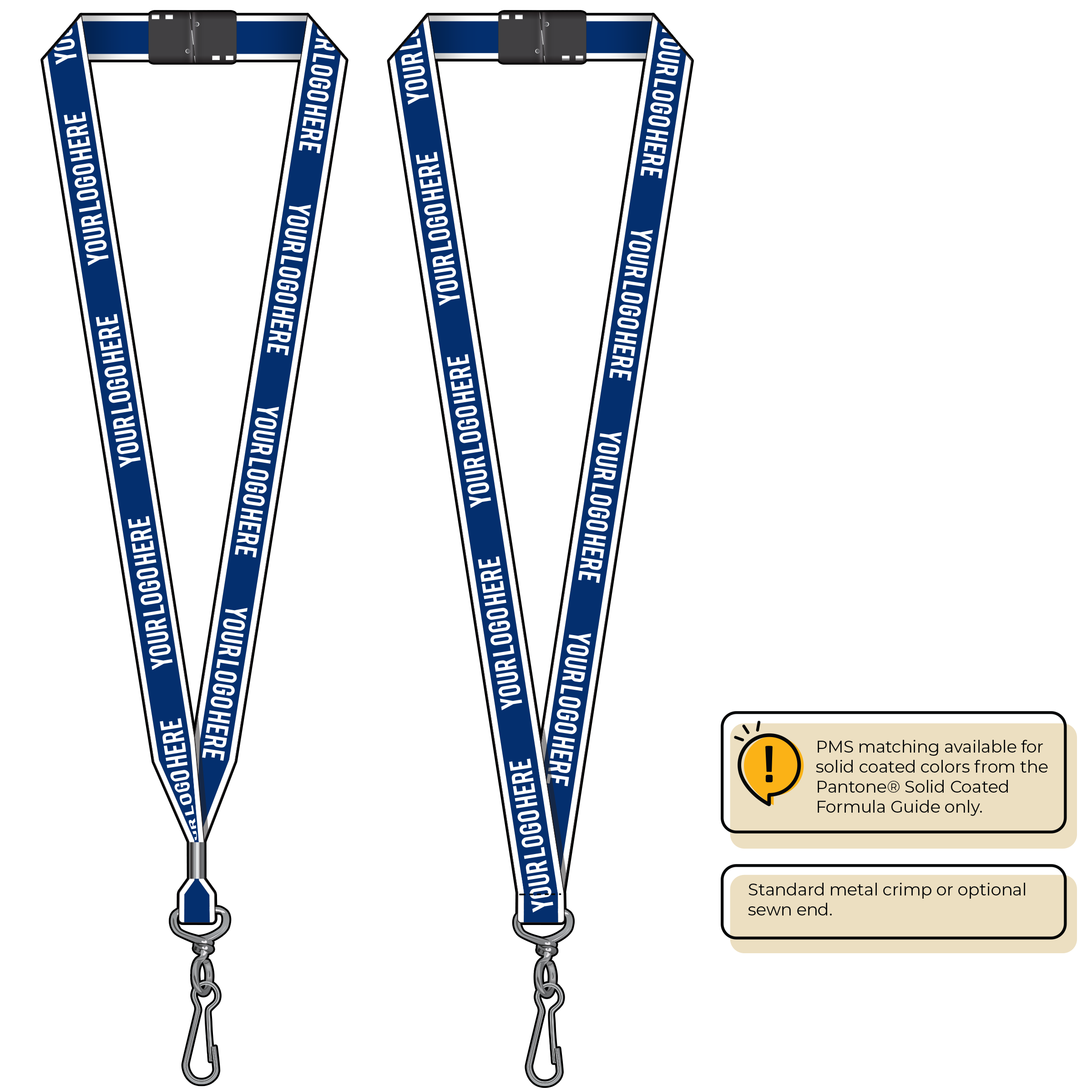 BHW013 | 3/4" White Border Silkscreen Lanyards