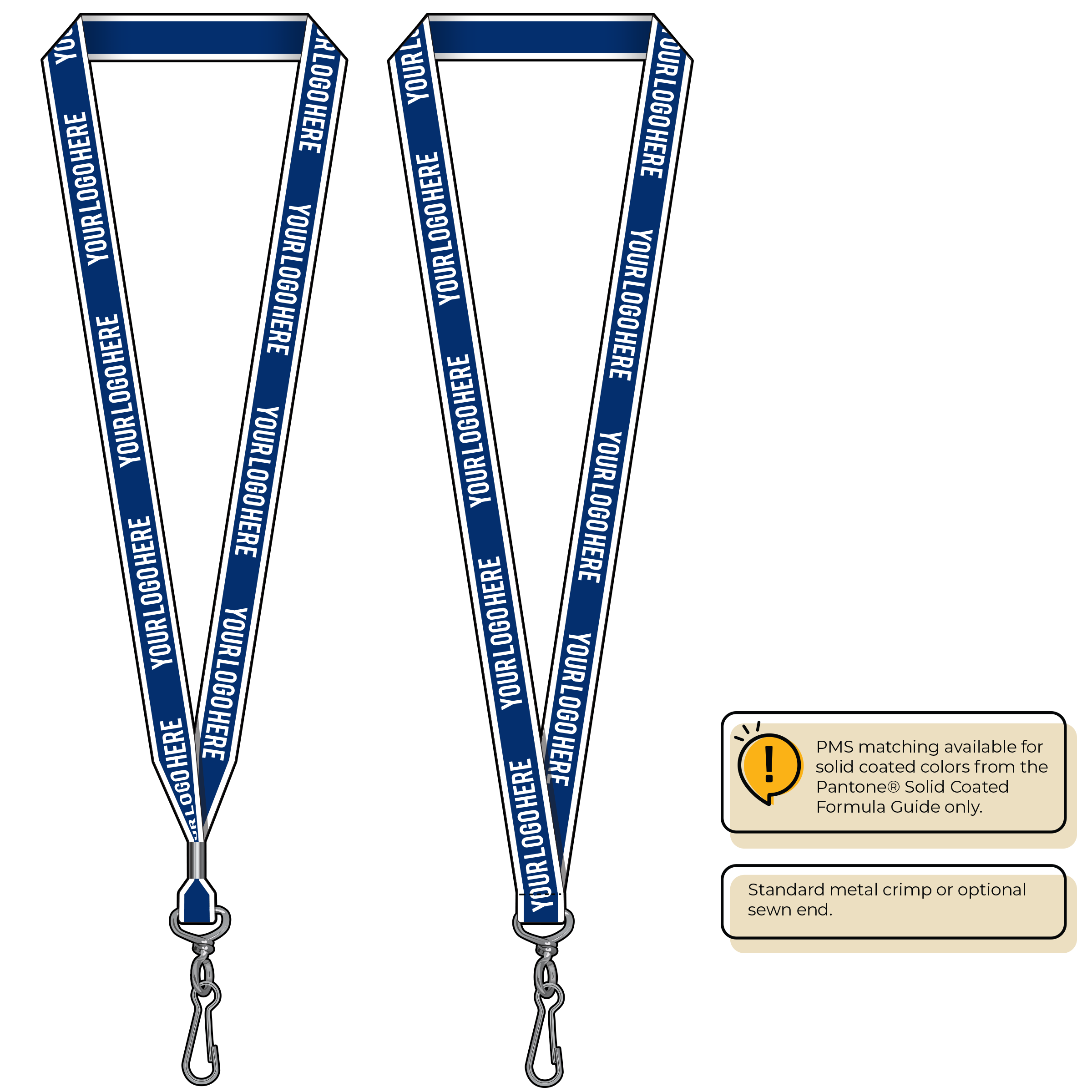 BHW013 | 3/4" White Border Silkscreen Lanyards