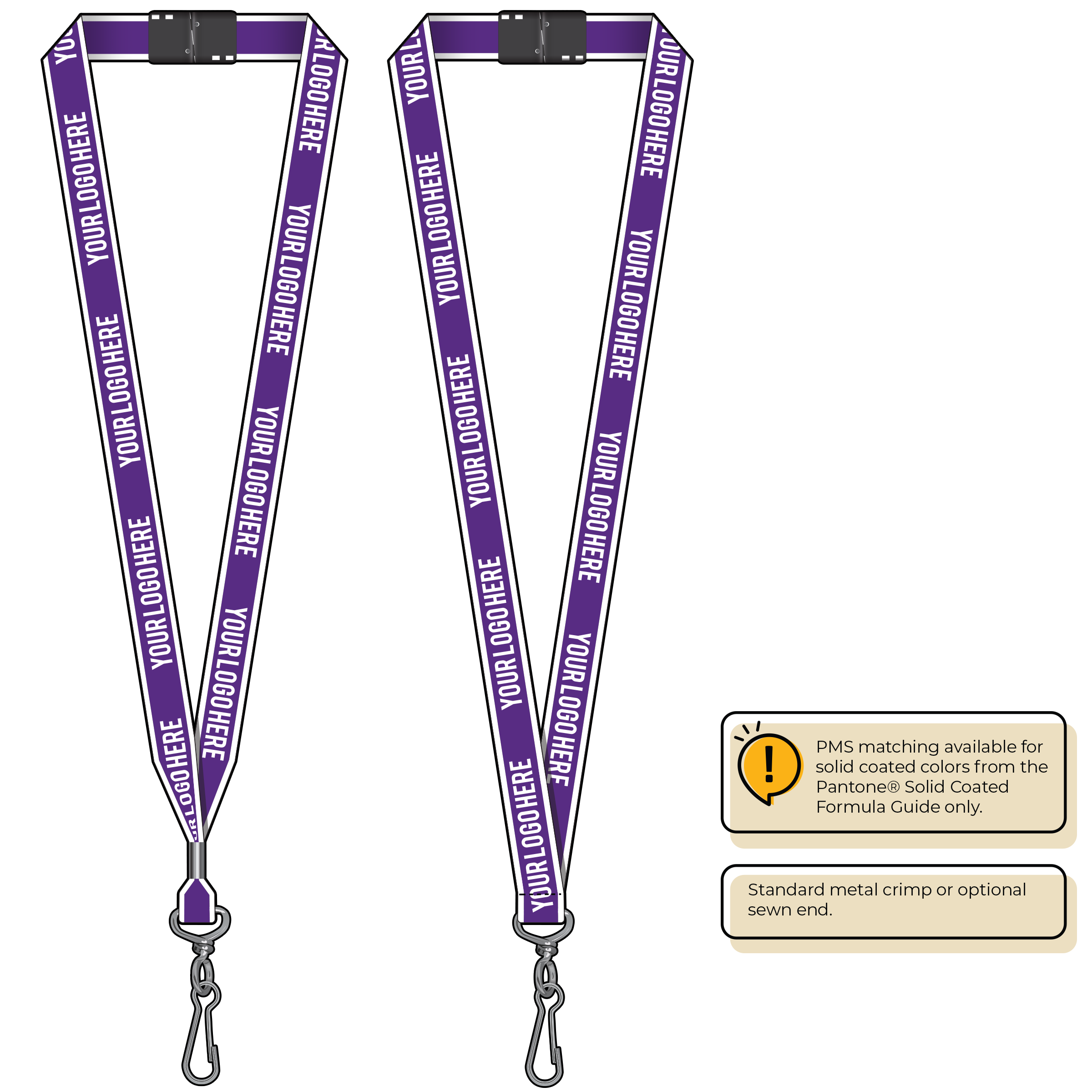BHW013 | 3/4" White Border Silkscreen Lanyards