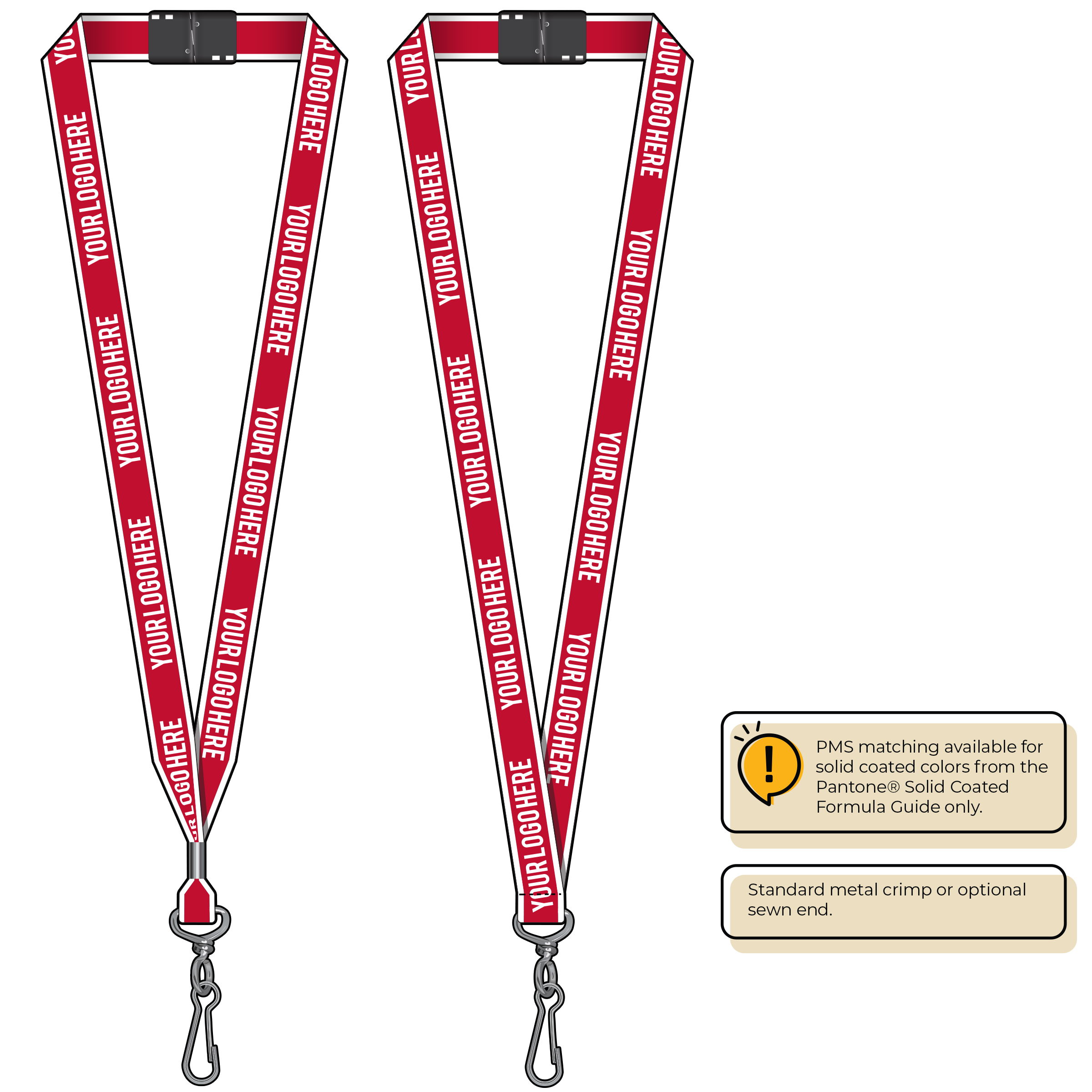 BHW013 | 3/4" White Border Silkscreen Lanyards