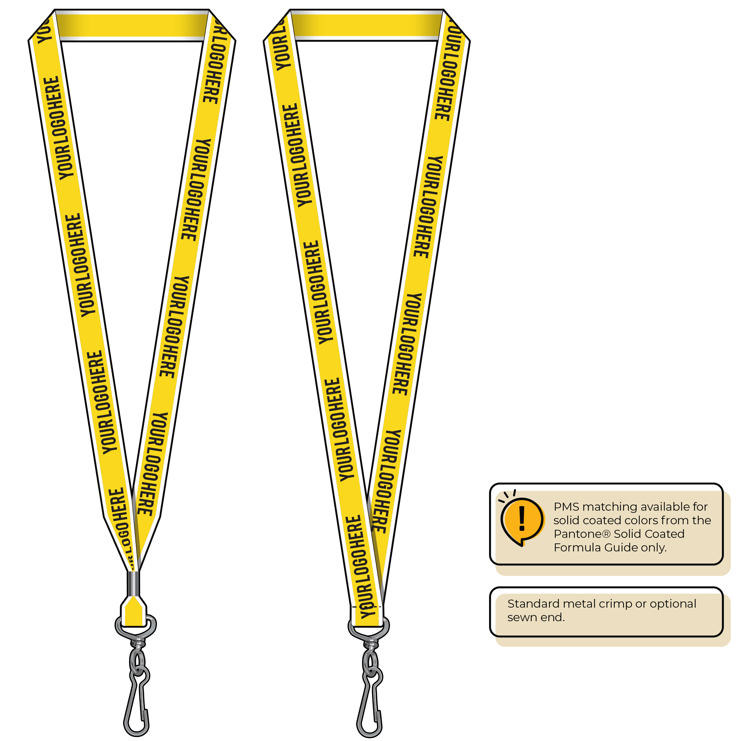 BHW013 | 3/4" White Border Silkscreen Lanyards