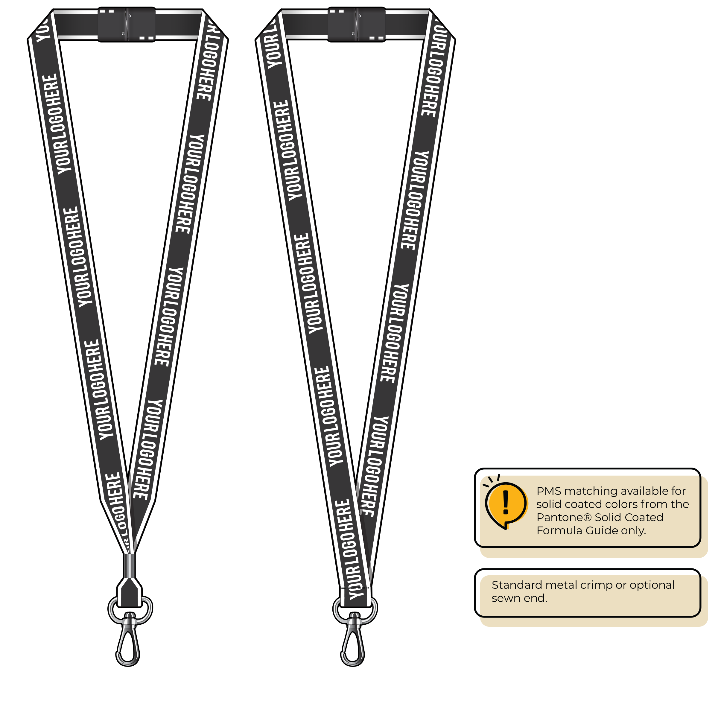 BHW013 | 3/4" White Border Silkscreen Lanyards