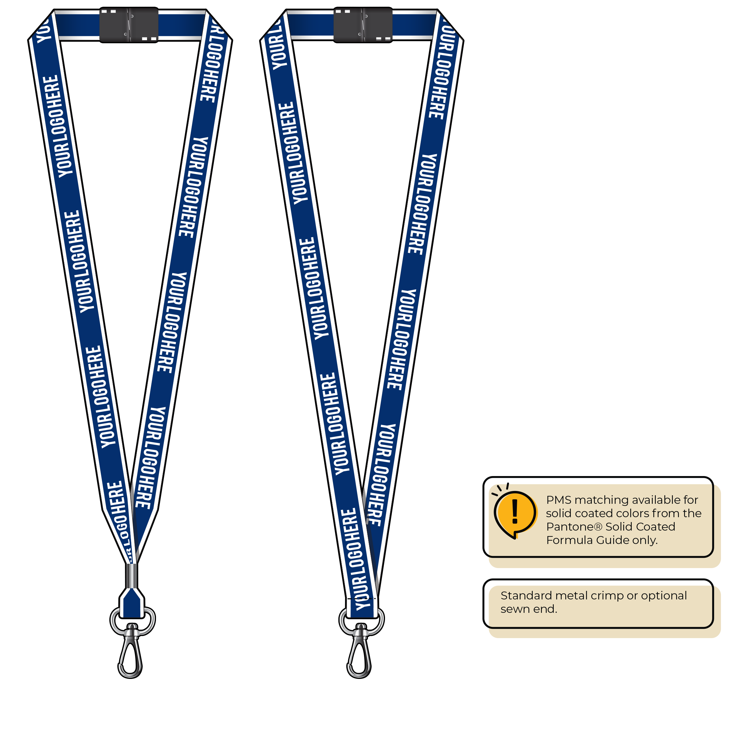 BHW013 | 3/4" White Border Silkscreen Lanyards