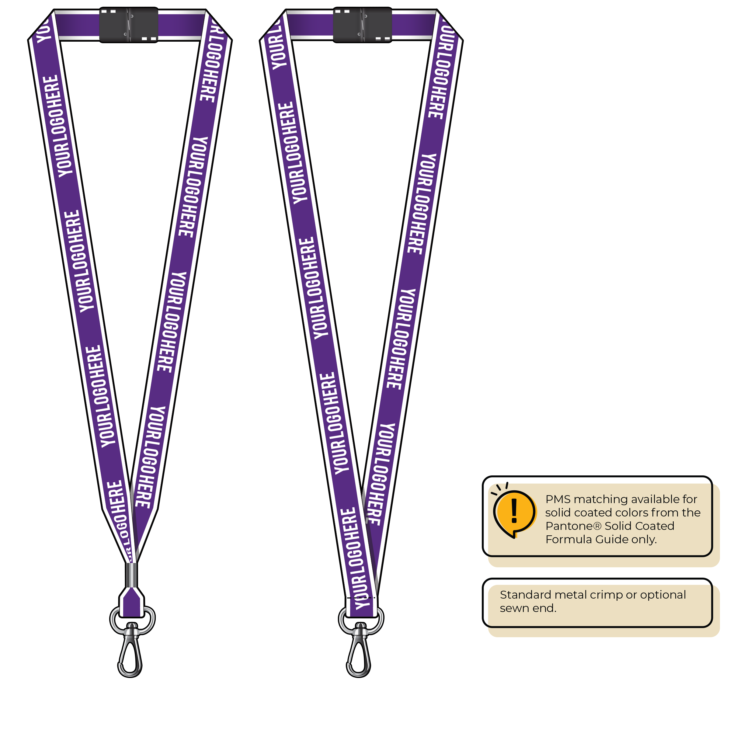 BHW013 | 3/4" White Border Silkscreen Lanyards