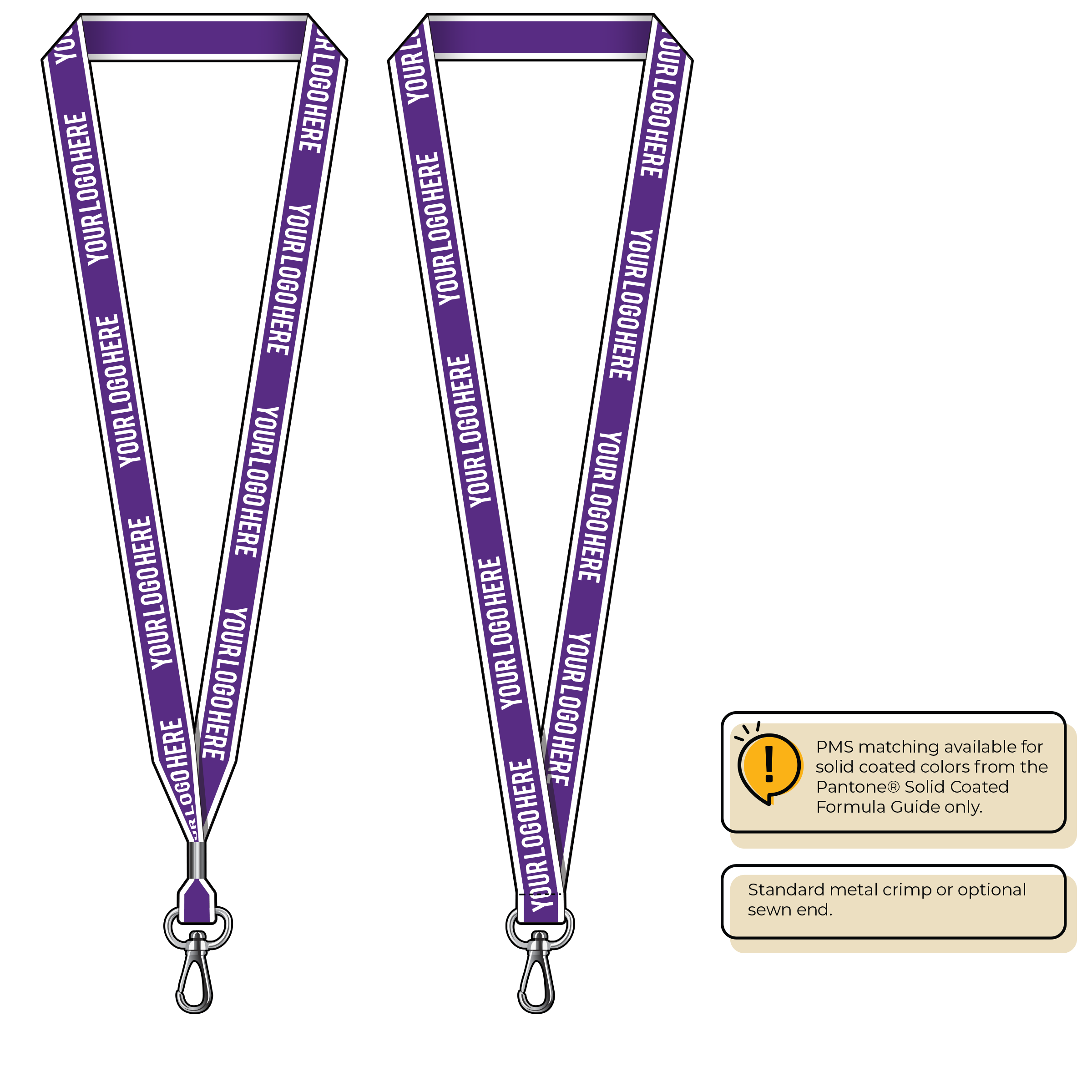 BHW013 | 3/4" White Border Silkscreen Lanyards