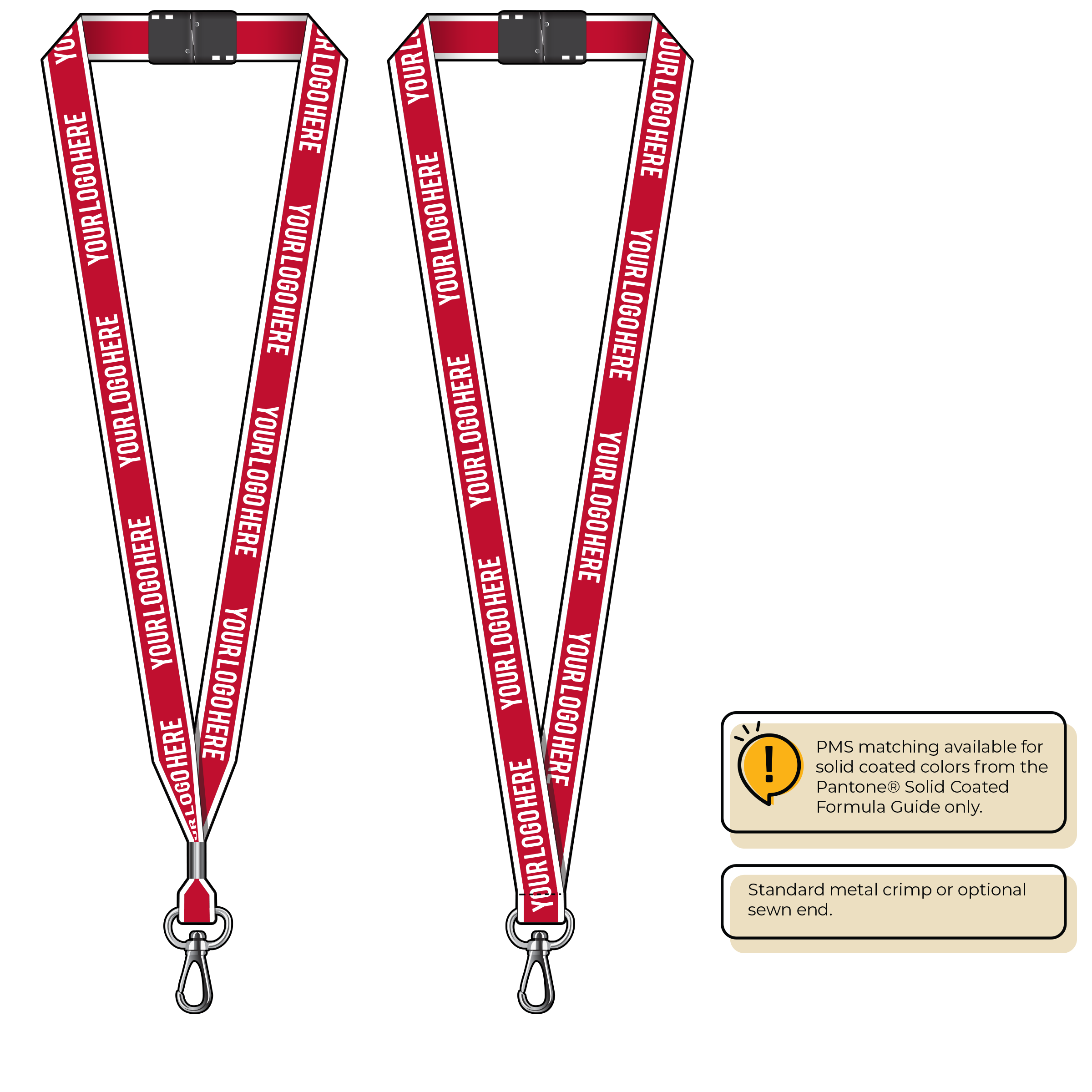 BHW013 | 3/4" White Border Silkscreen Lanyards