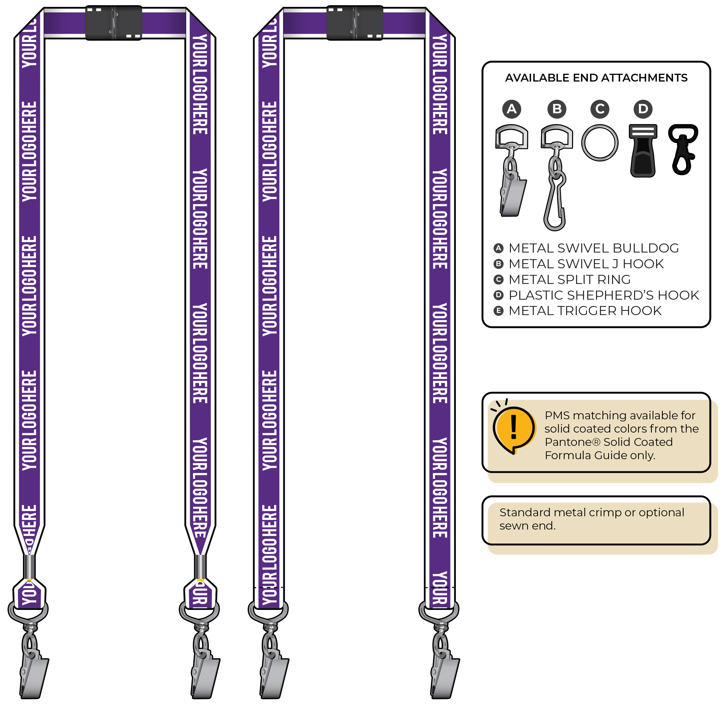 BHW013 | 3/4" White Border Silkscreen Lanyards