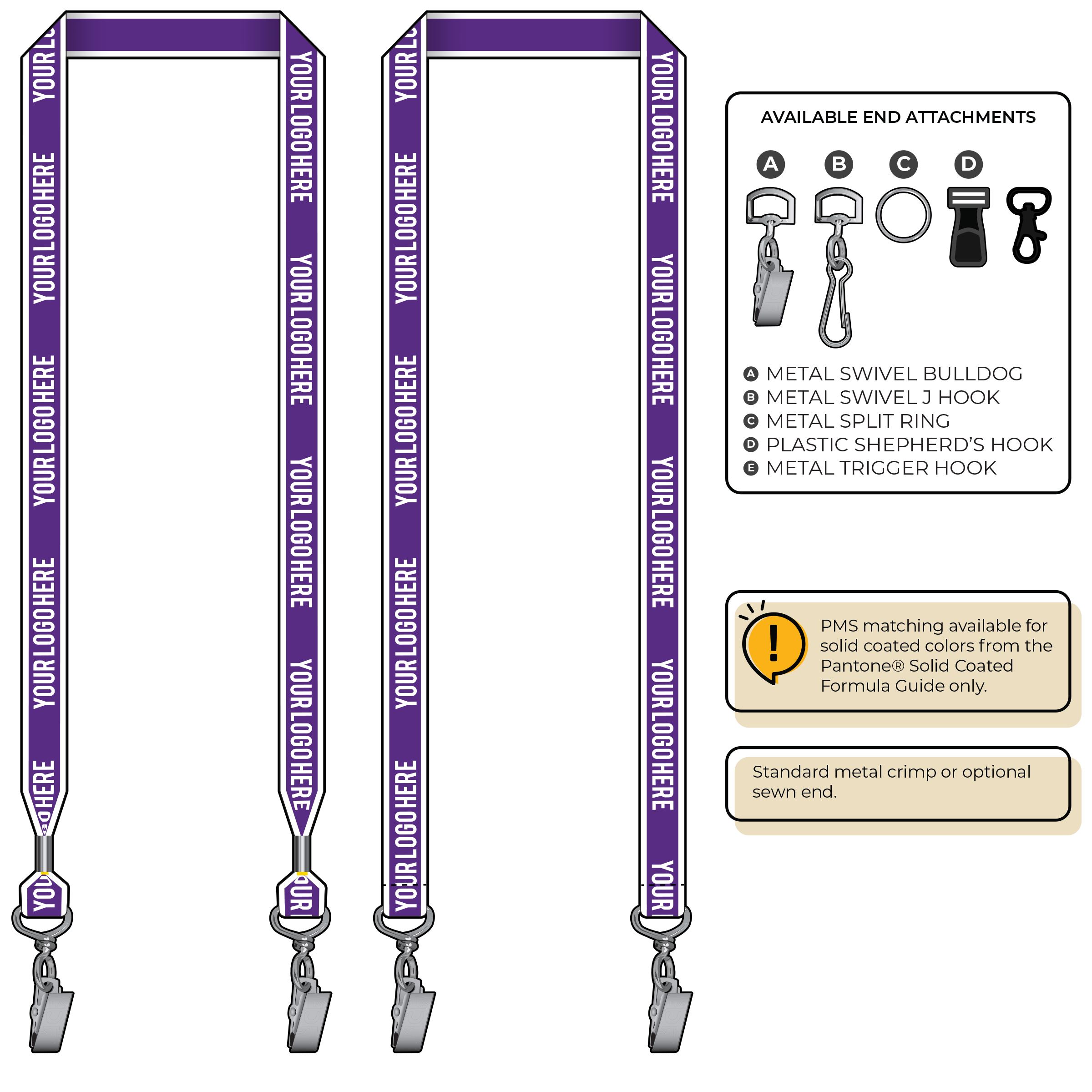 BHW013 | 3/4" White Border Silkscreen Lanyards