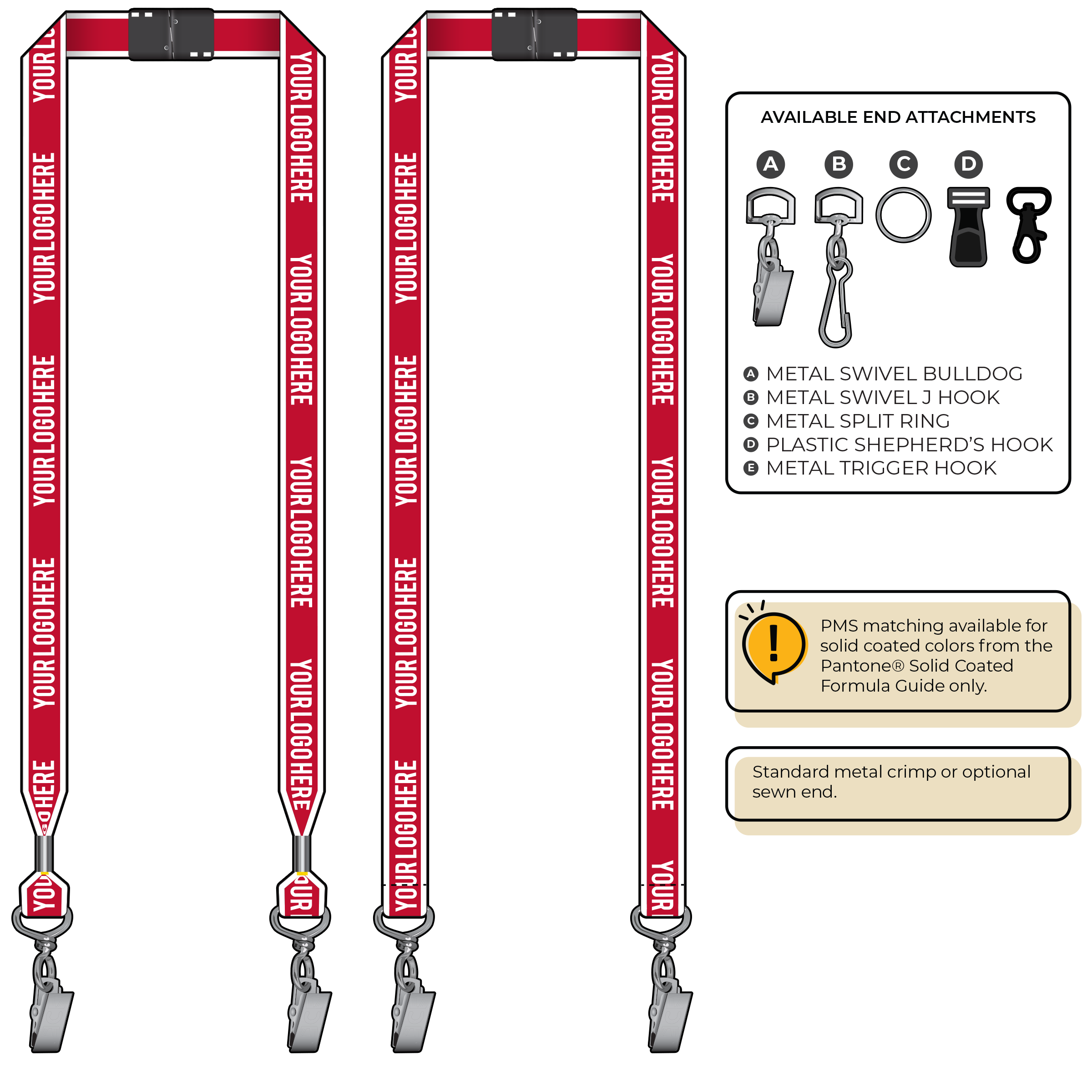BHW013 | 3/4" White Border Silkscreen Lanyards