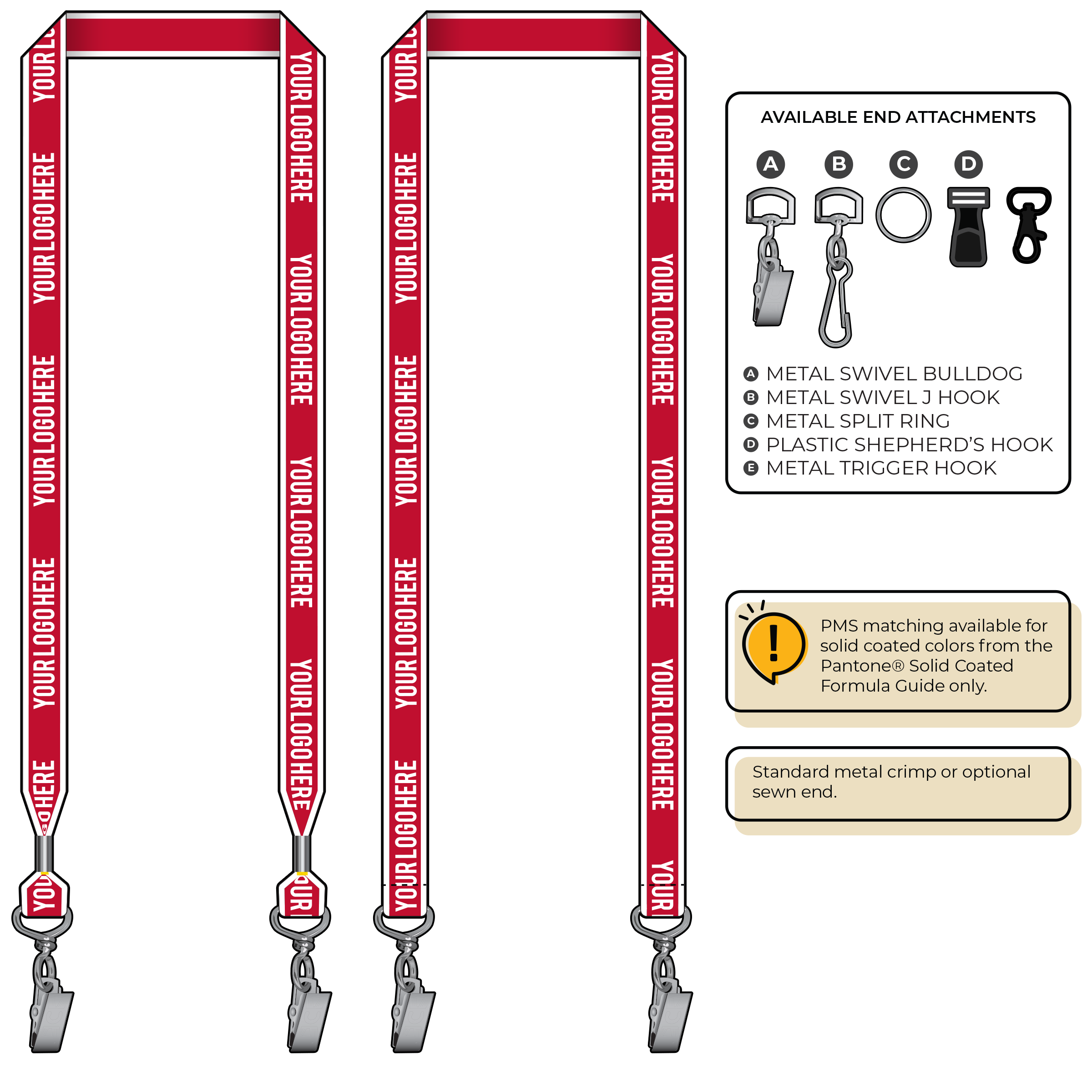 BHW013 | 3/4" White Border Silkscreen Lanyards