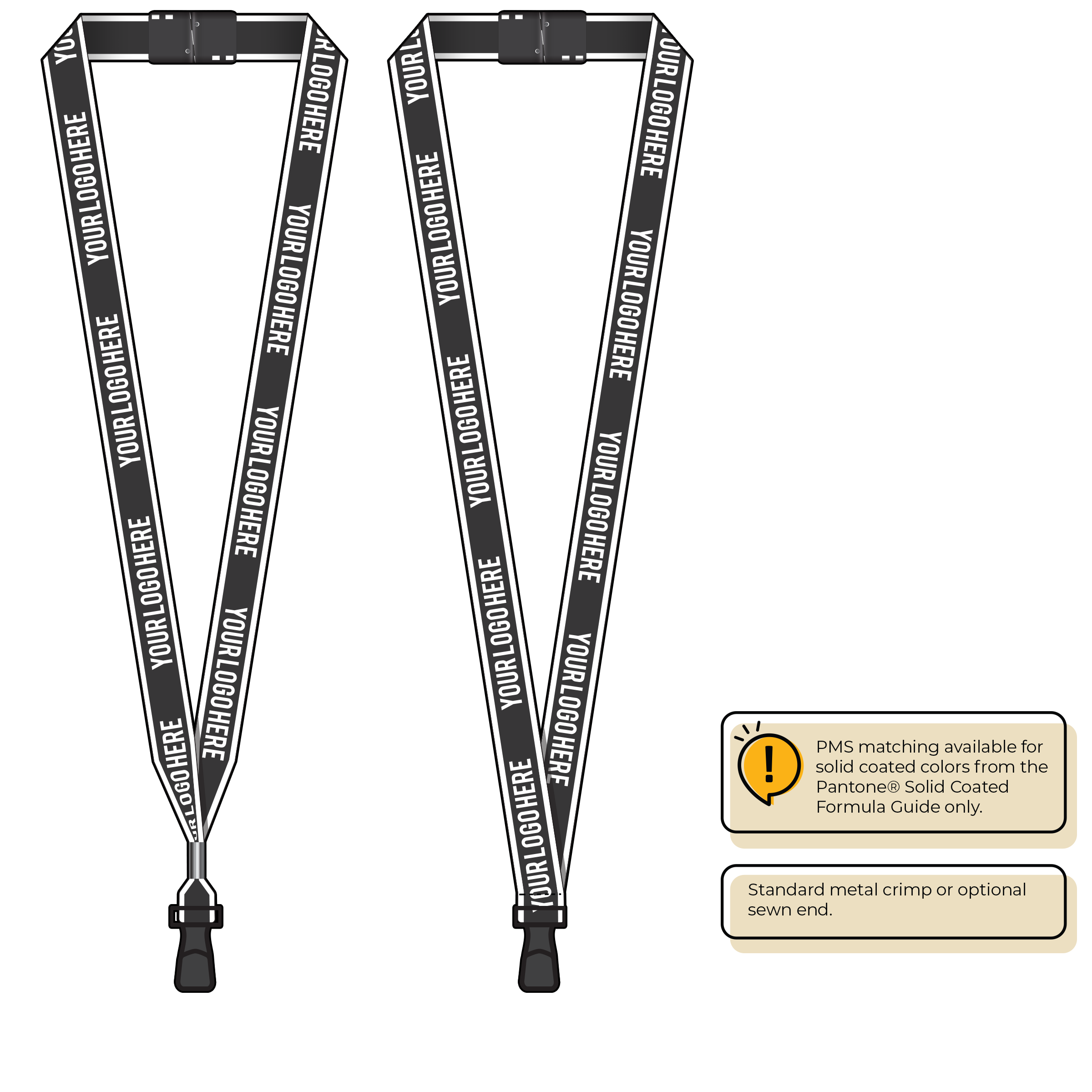 BHW013 | 3/4" White Border Silkscreen Lanyards