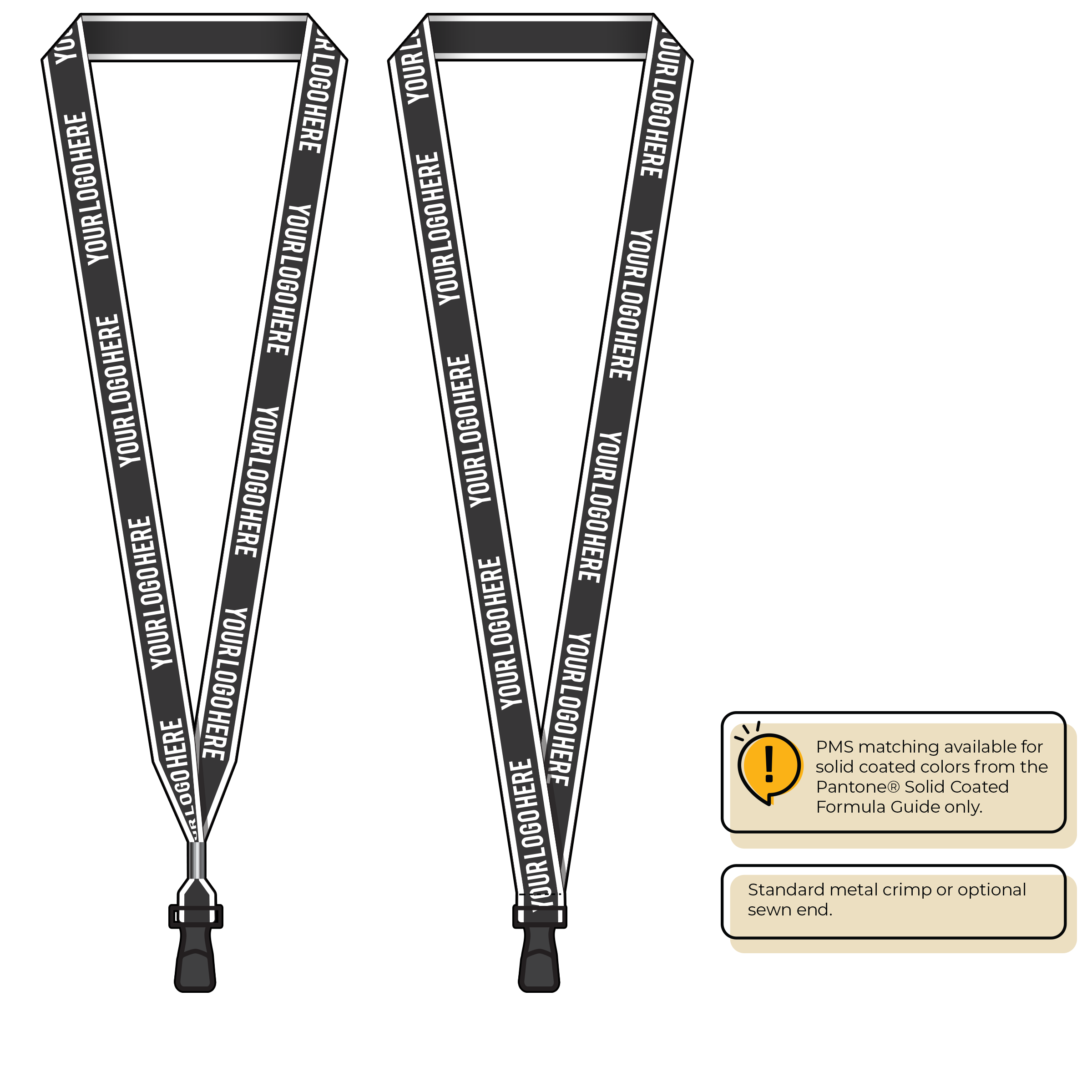 BHW013 | 3/4" White Border Silkscreen Lanyards