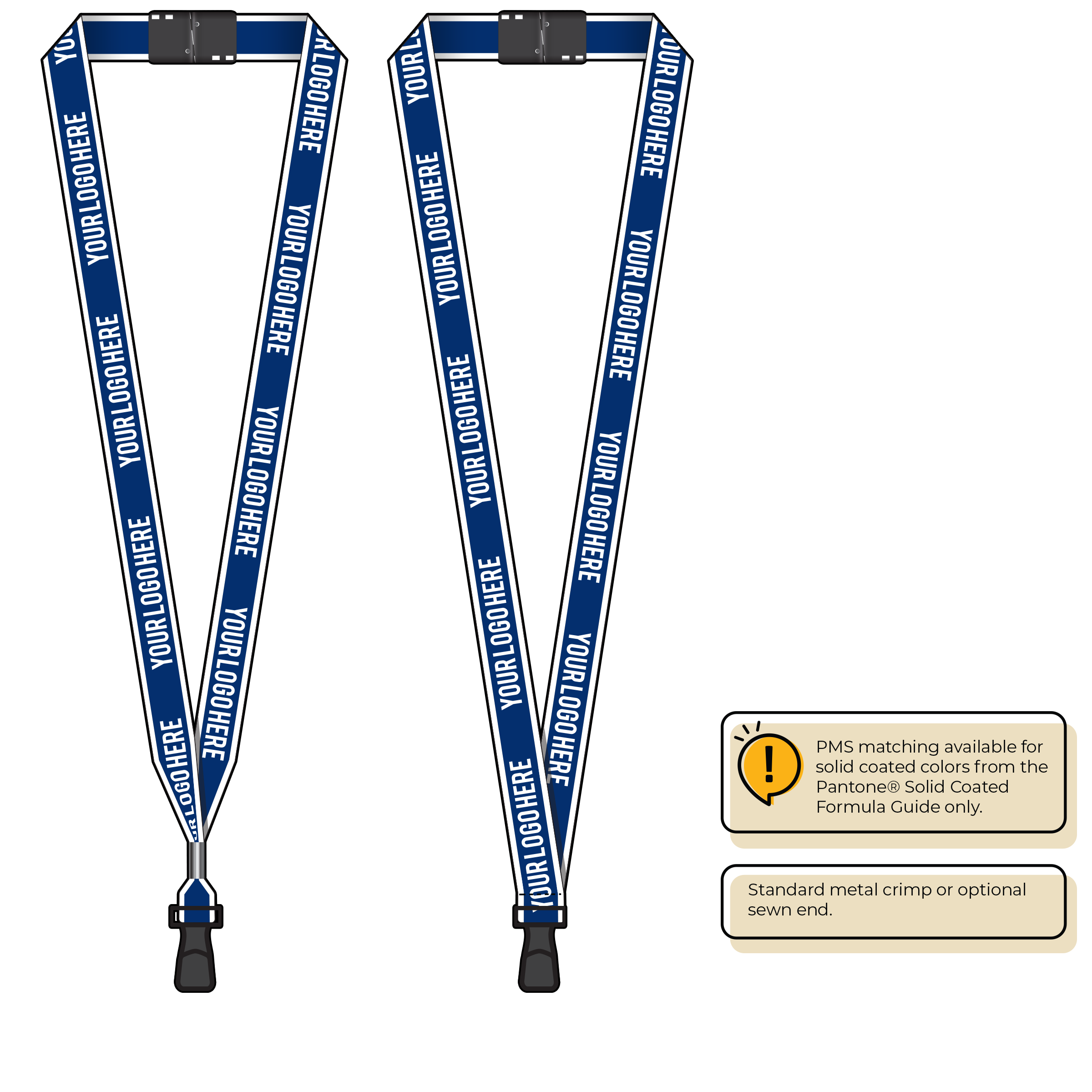 BHW013 | 3/4" White Border Silkscreen Lanyards