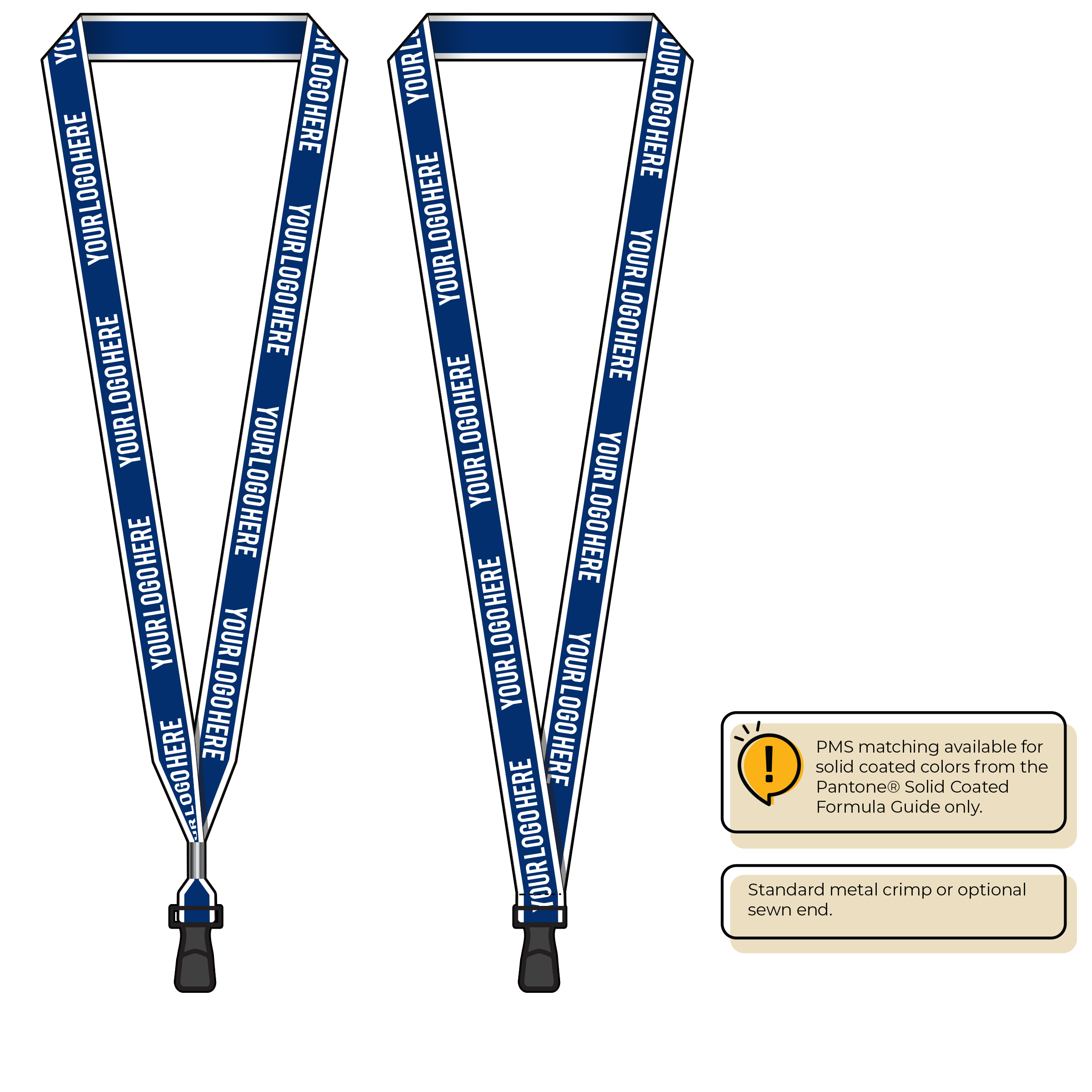 BHW013 | 3/4" White Border Silkscreen Lanyards
