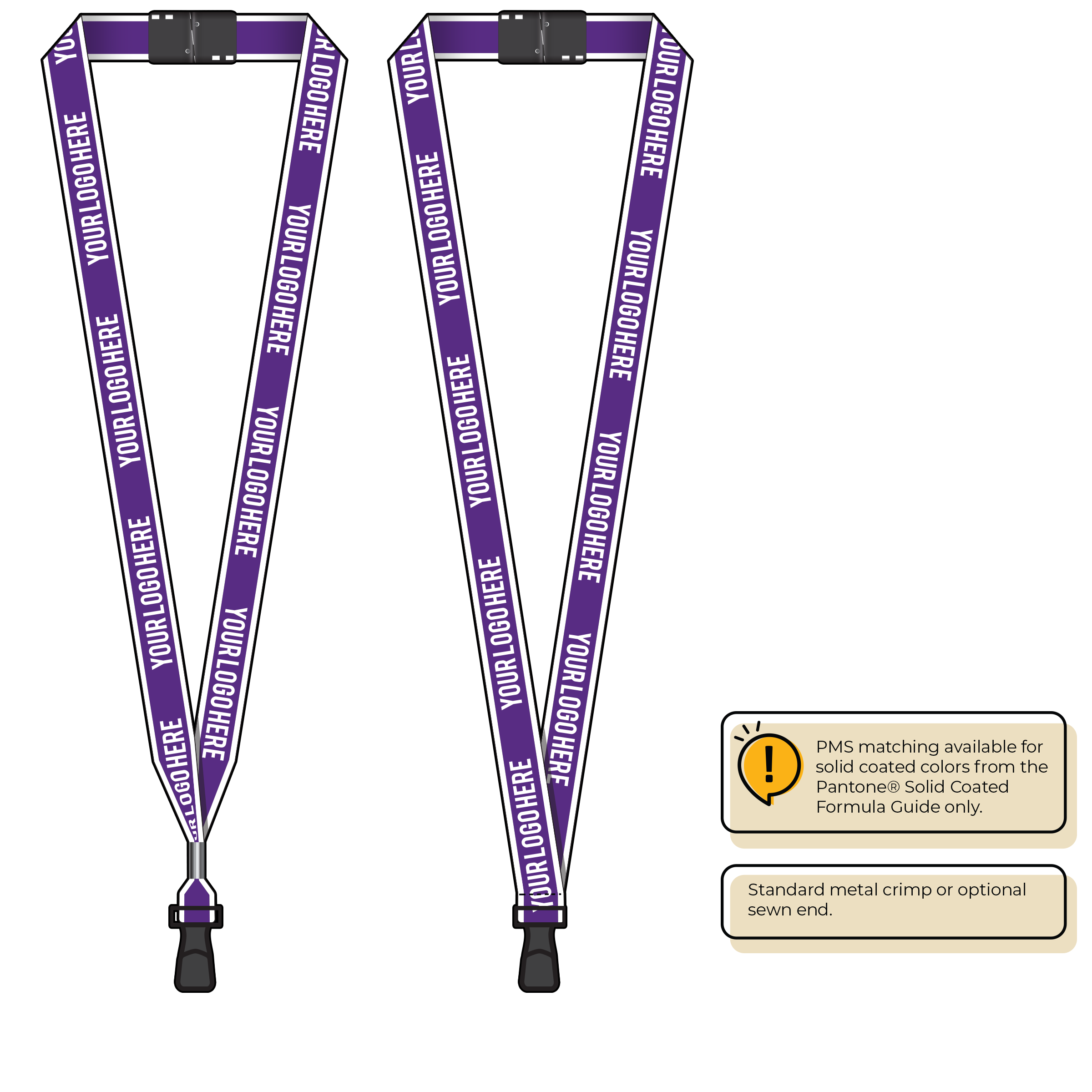 BHW013 | 3/4" White Border Silkscreen Lanyards