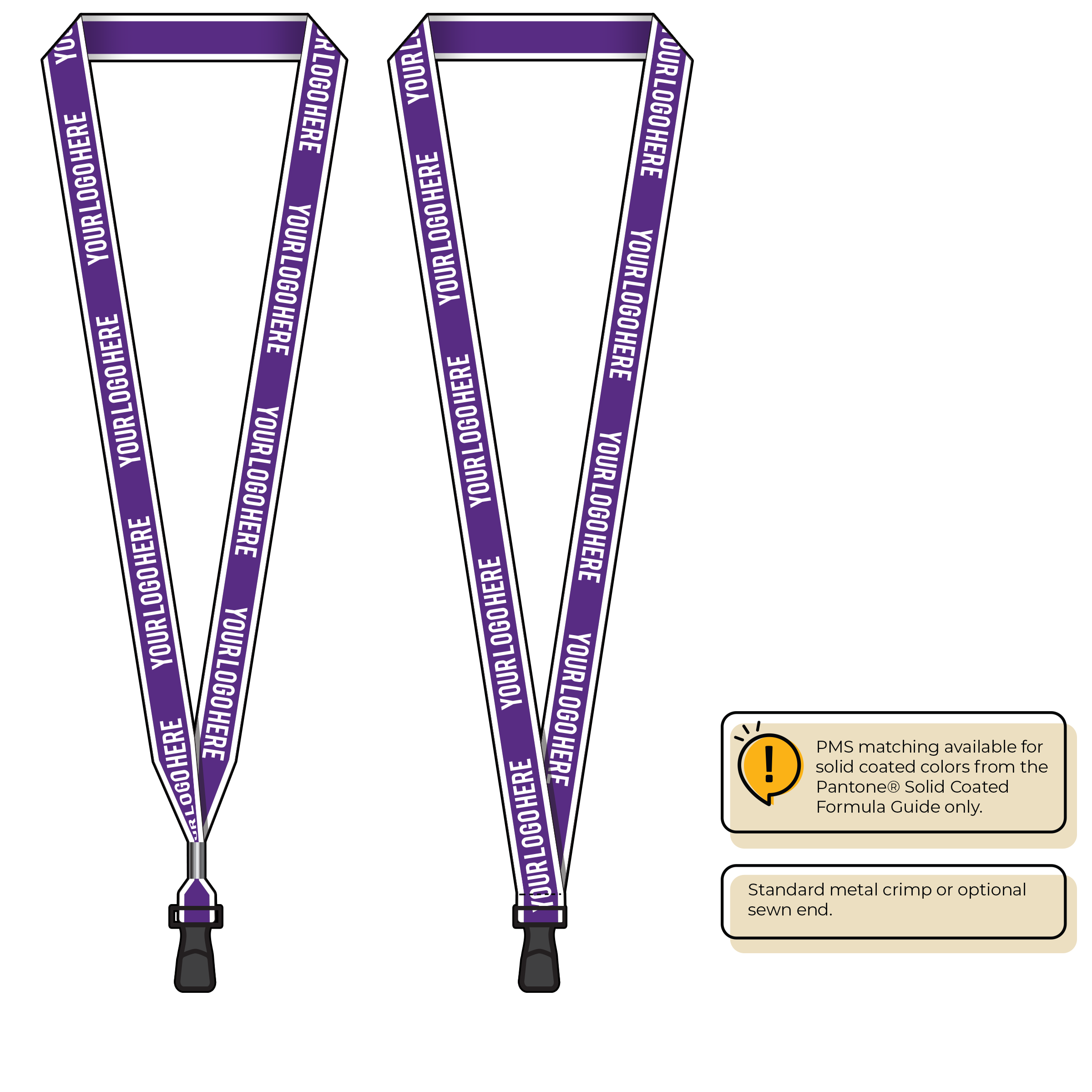 BHW013 | 3/4" White Border Silkscreen Lanyards