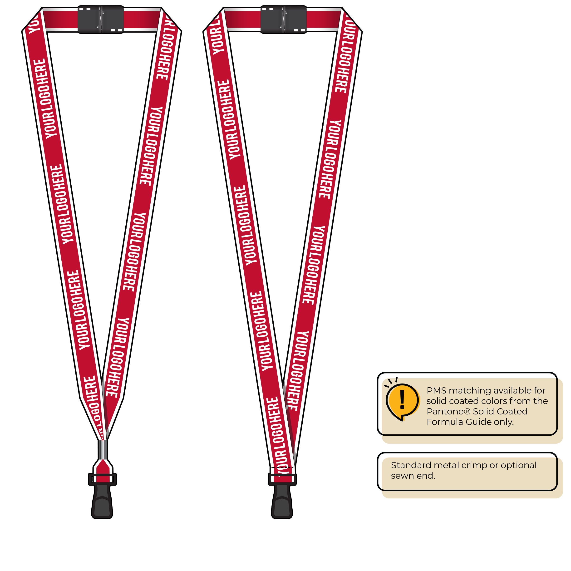 BHW013 | 3/4" White Border Silkscreen Lanyards