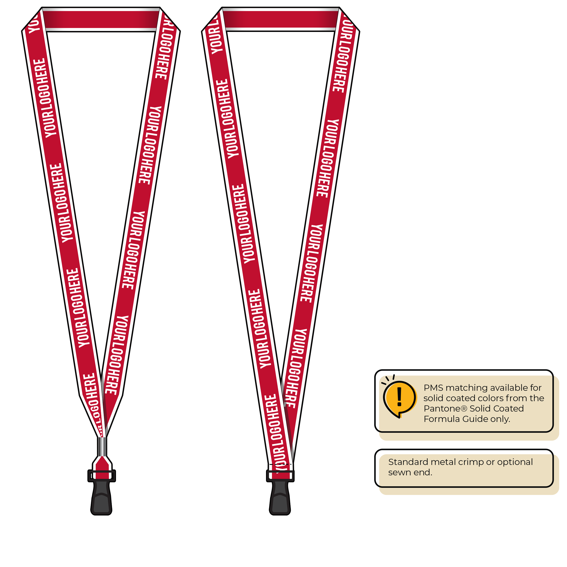 BHW013 | 3/4" White Border Silkscreen Lanyards