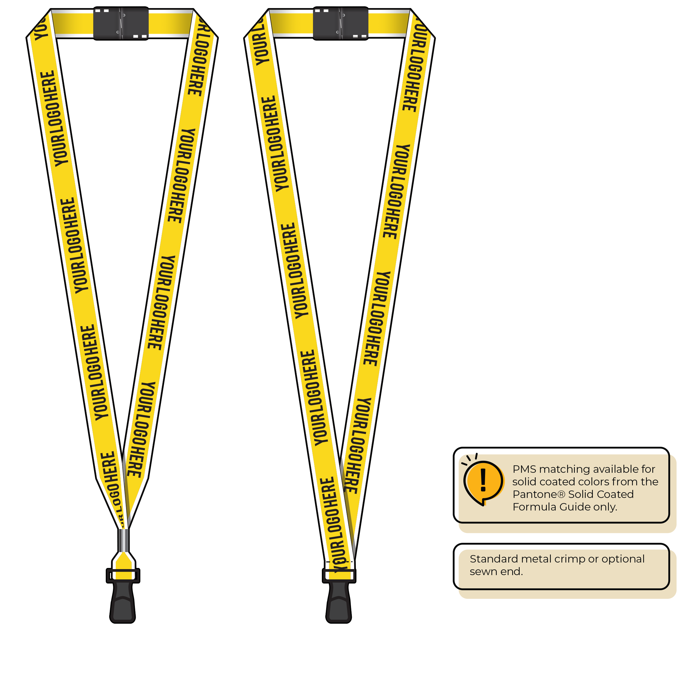 BHW013 | 3/4" White Border Silkscreen Lanyards